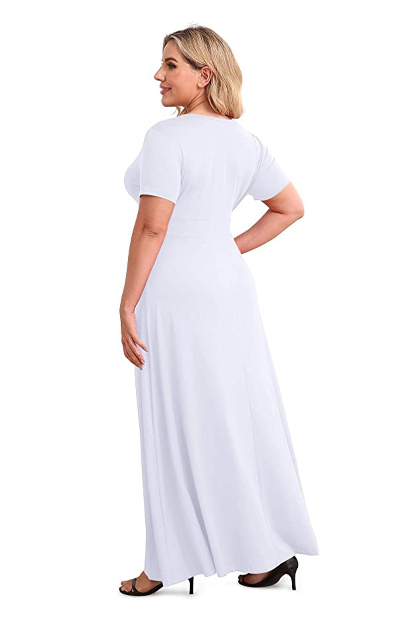 Women's Solid Formal Maxi Dress, Plus Size Gown - POSESHE