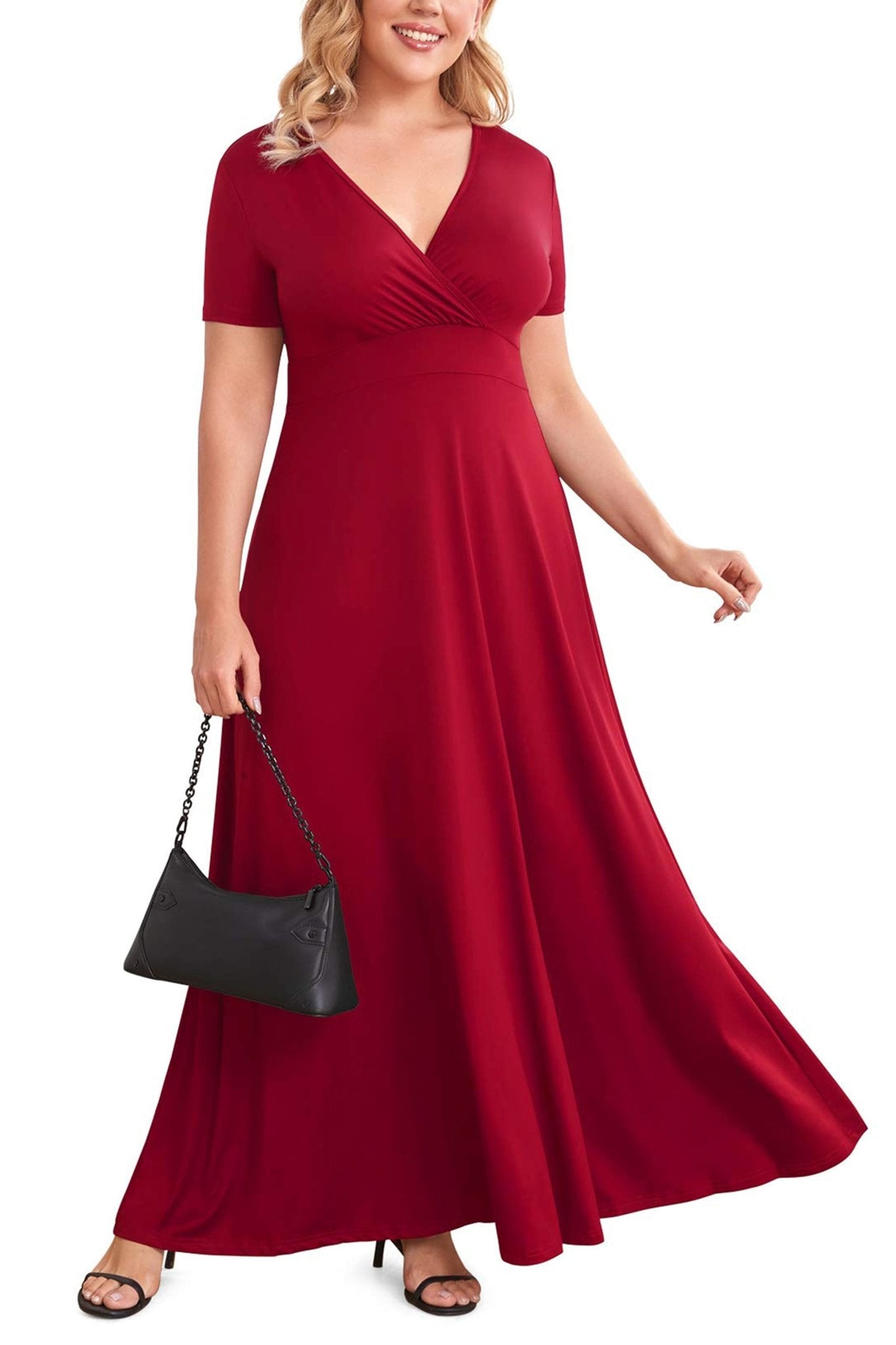 Floor Length Solid Formal Maxi Dress - POSESHE