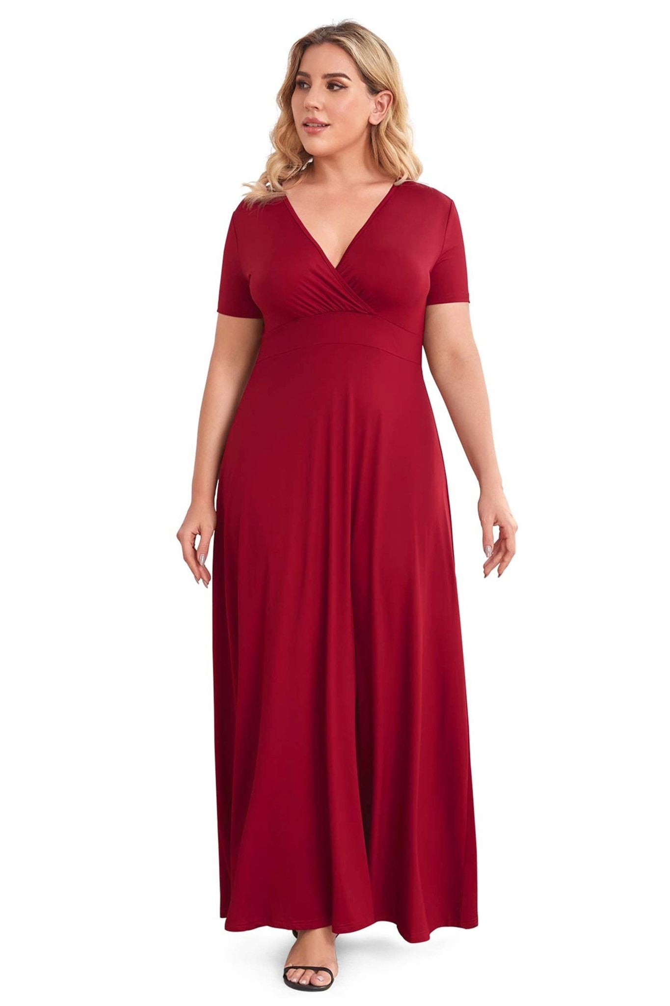 Floor Length Solid Formal Maxi Dress - POSESHE