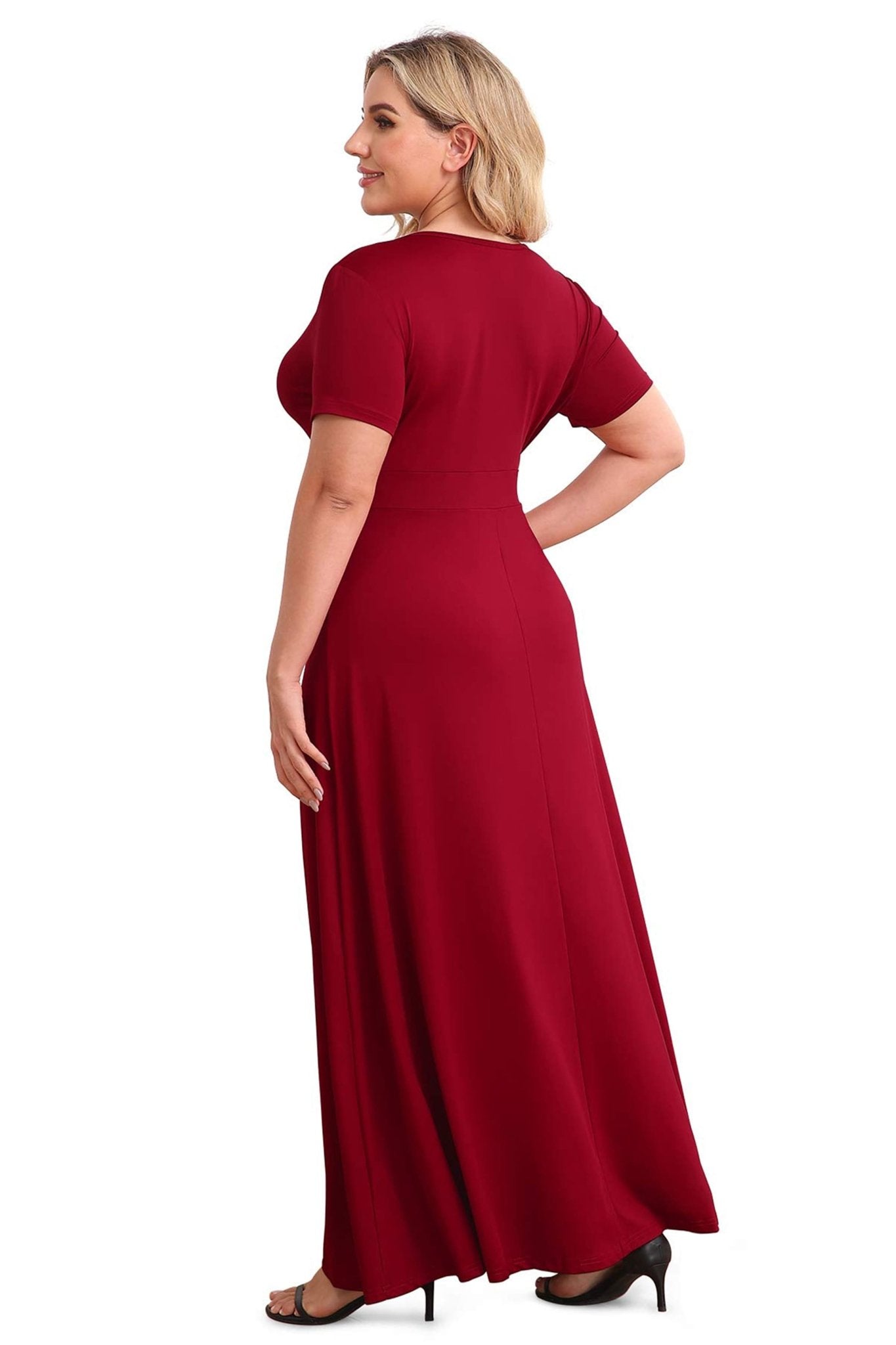 Floor Length Solid Formal Maxi Dress - POSESHE