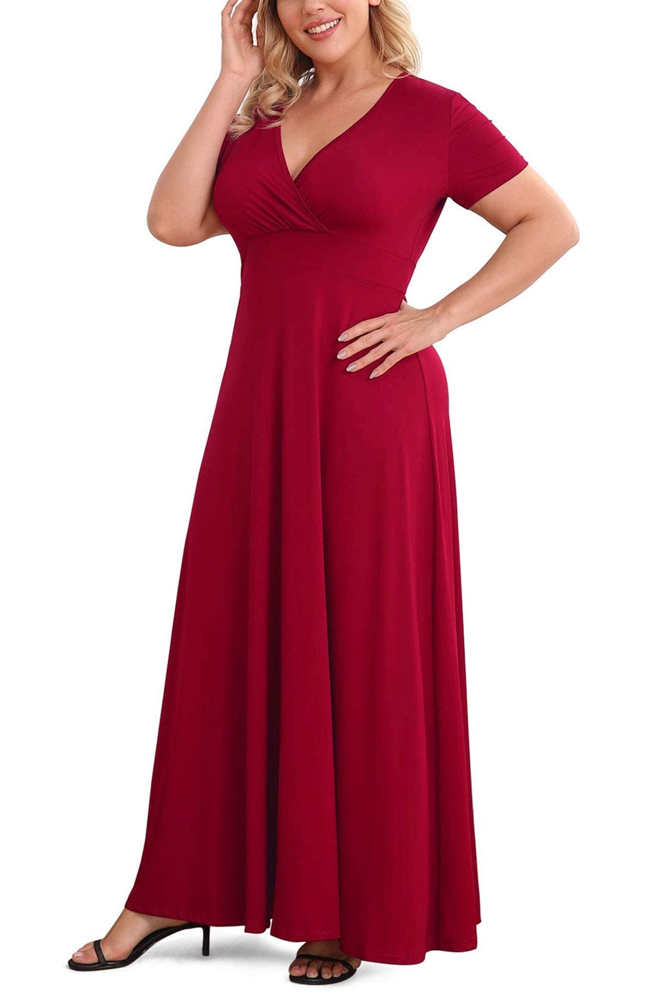 Floor Length Solid Formal Maxi Dress - POSESHE