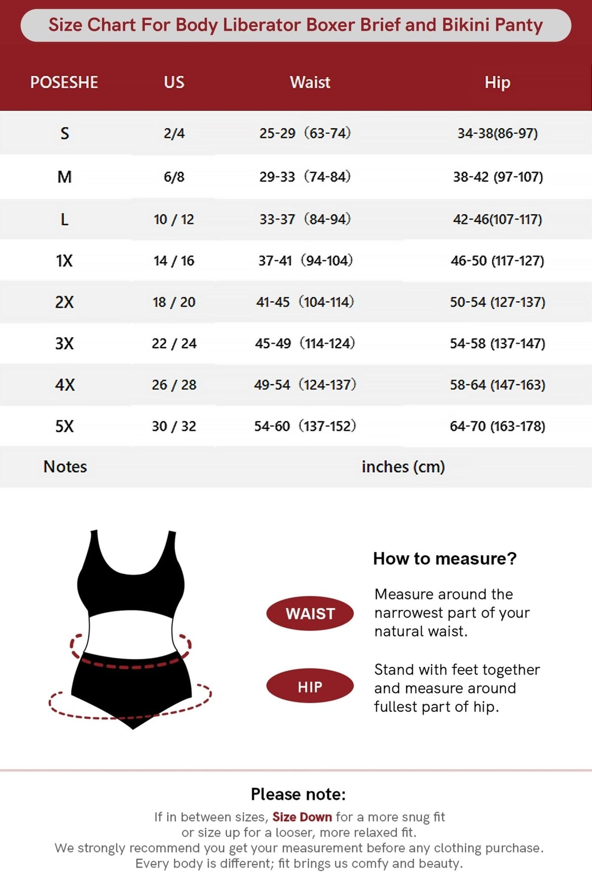 NEW! Body Liberator Women Boxer Brief, 6" Inseam - POSESHE