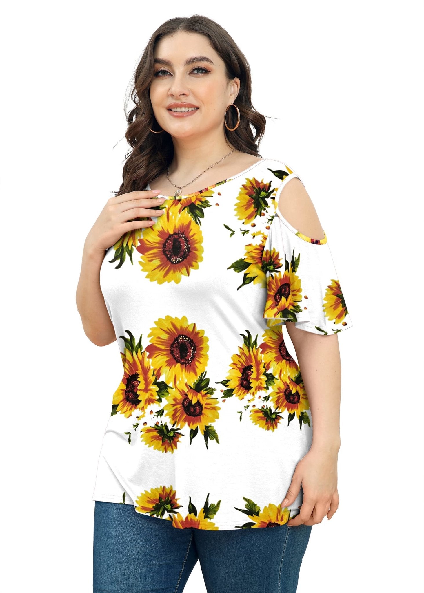POSESHE Womens Plus Size Summer Tunic Tops - POSESHE