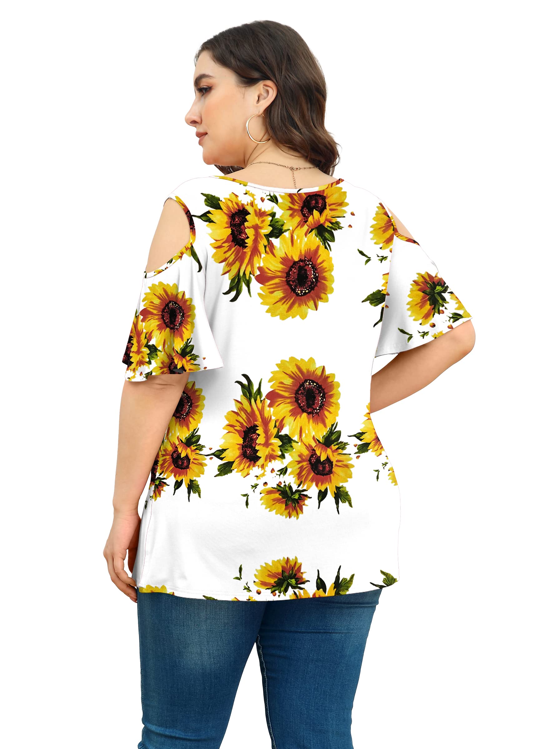 POSESHE Womens Plus Size Summer Tunic Tops - POSESHE