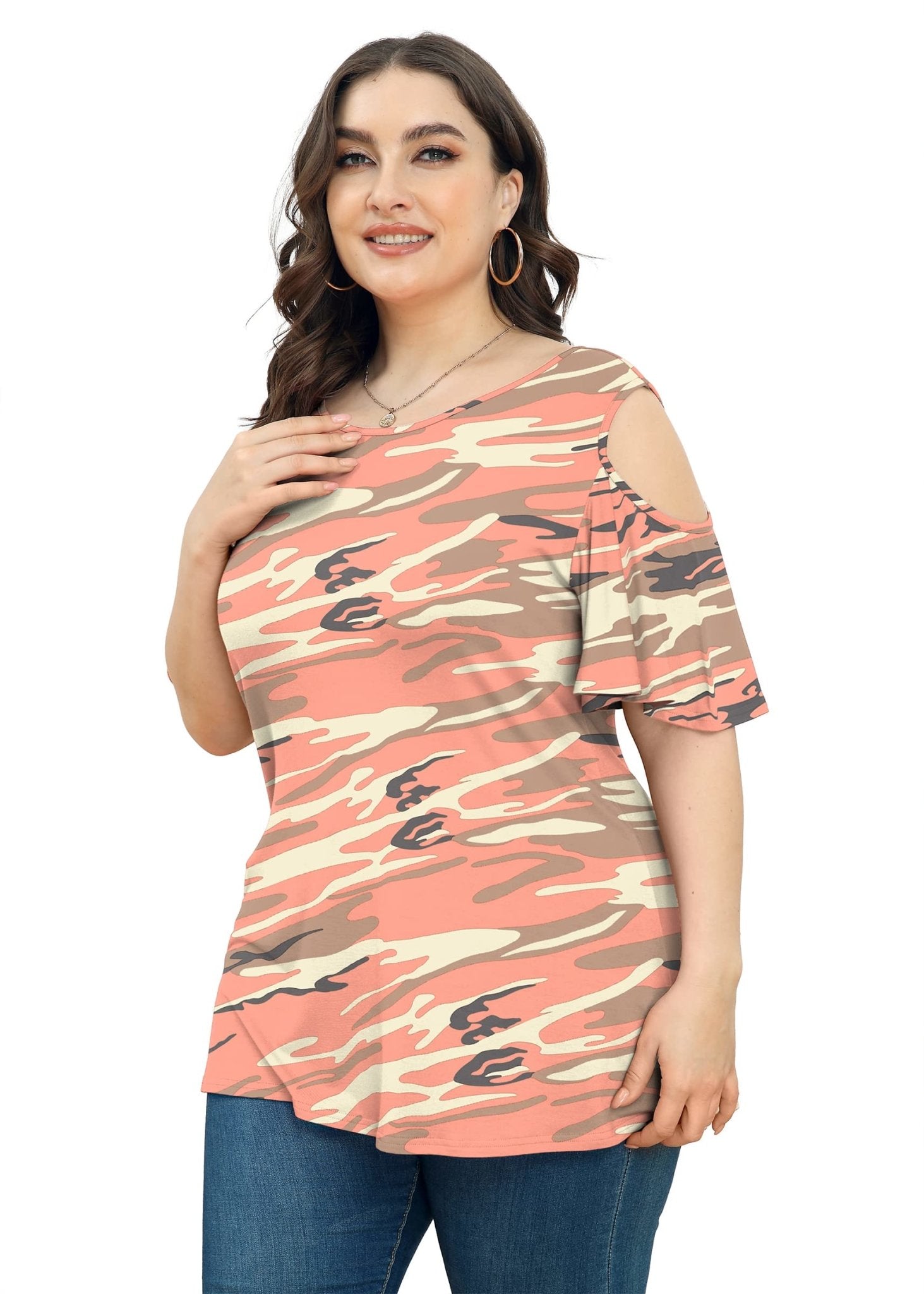 POSESHE Womens Plus Size Summer Tunic Tops - POSESHE