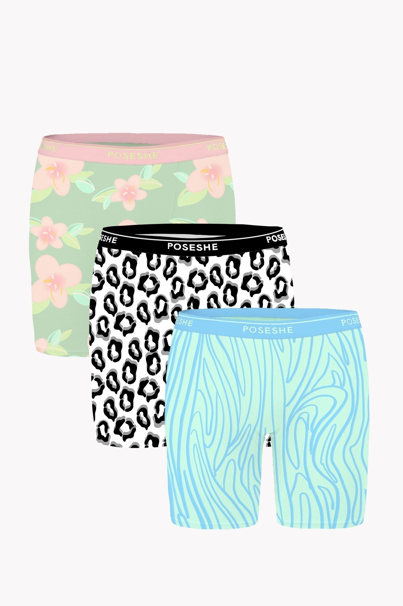 Body Liberator Boxer, 8" Inseam, 3-Pack - POSESHE