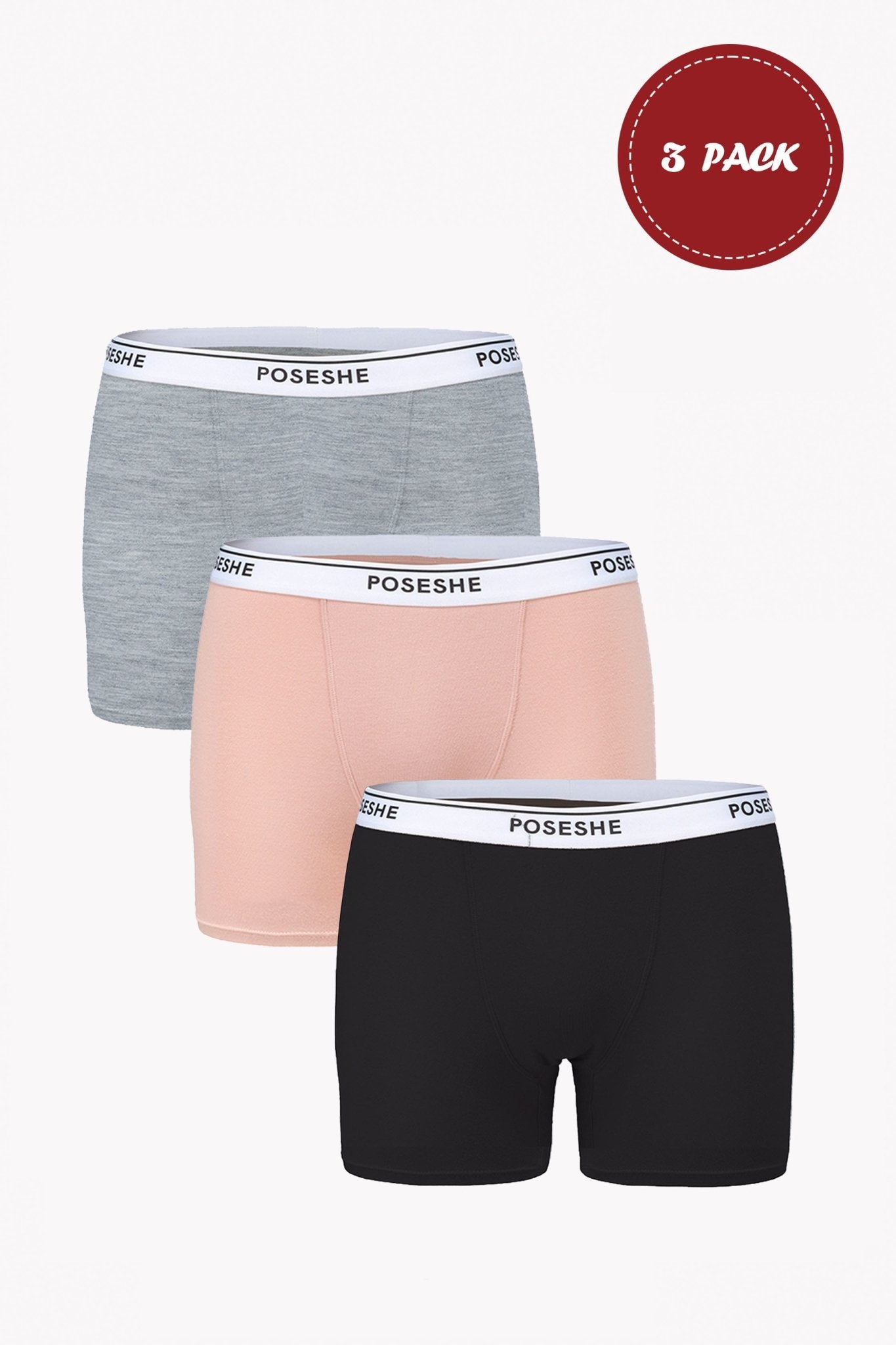 Body Liberator Boxer Brief, 6" Inseam, 3-Pack - POSESHE