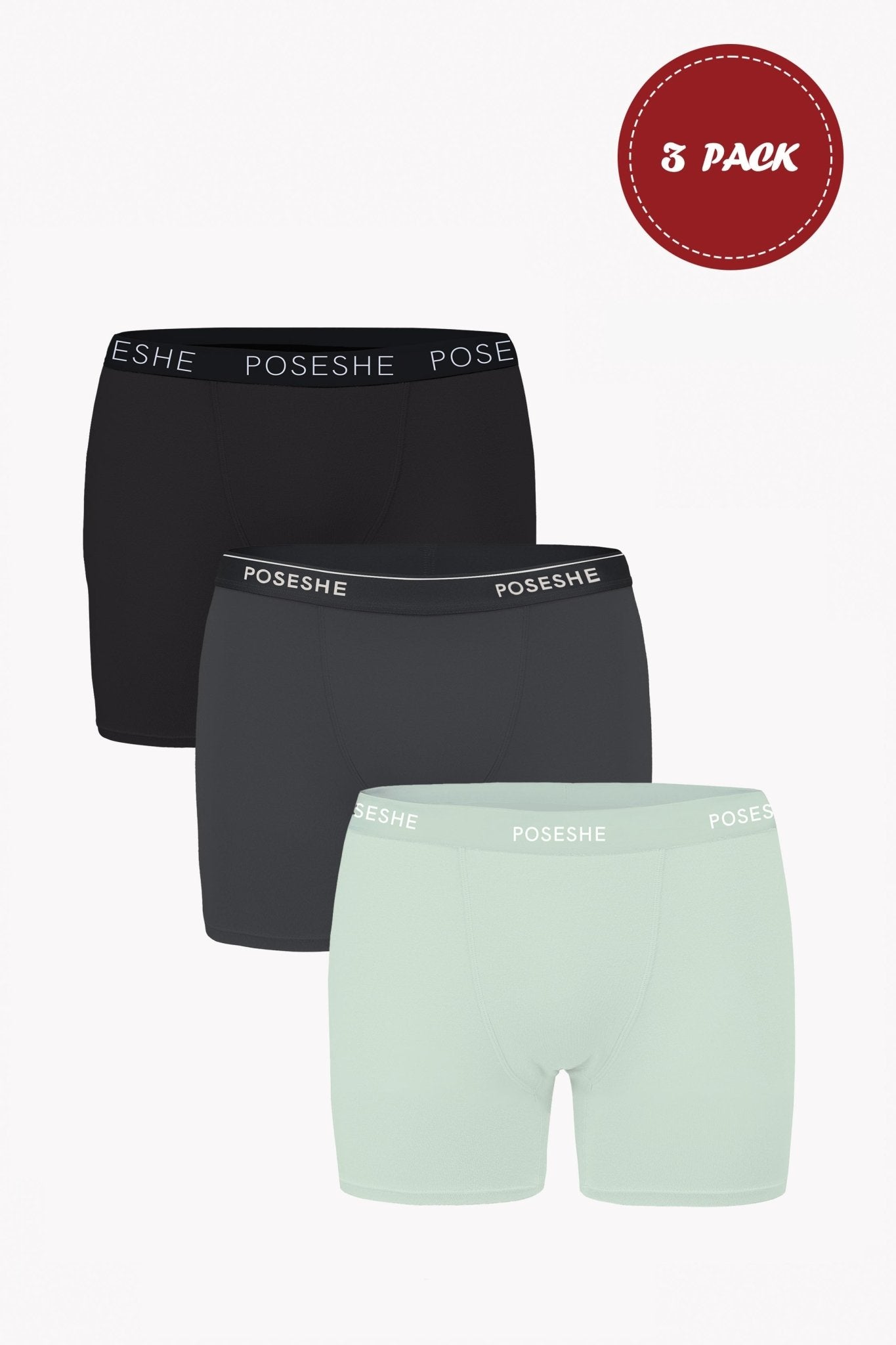 Body Liberator Boxer Brief, 6" Inseam, 3-Pack - POSESHE