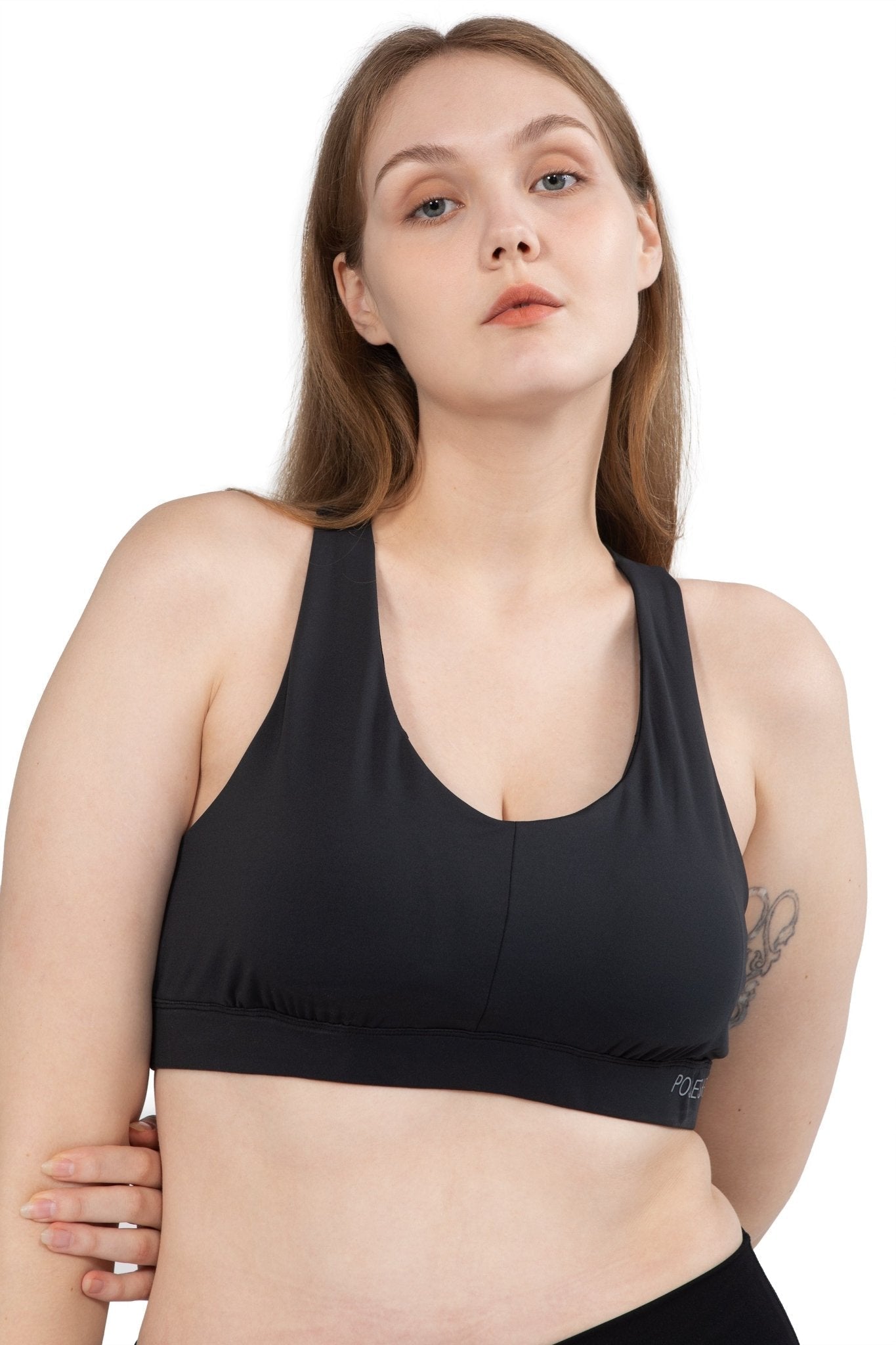 Cream White X-Back Support Sports Bra - POSESHE