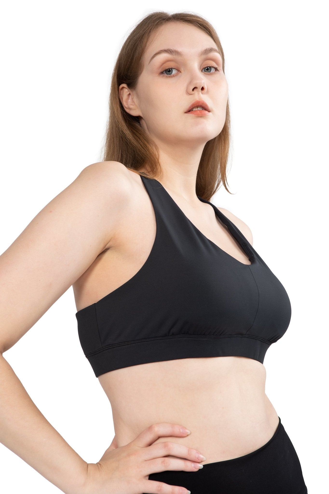 Cream White X-Back Support Sports Bra - POSESHE