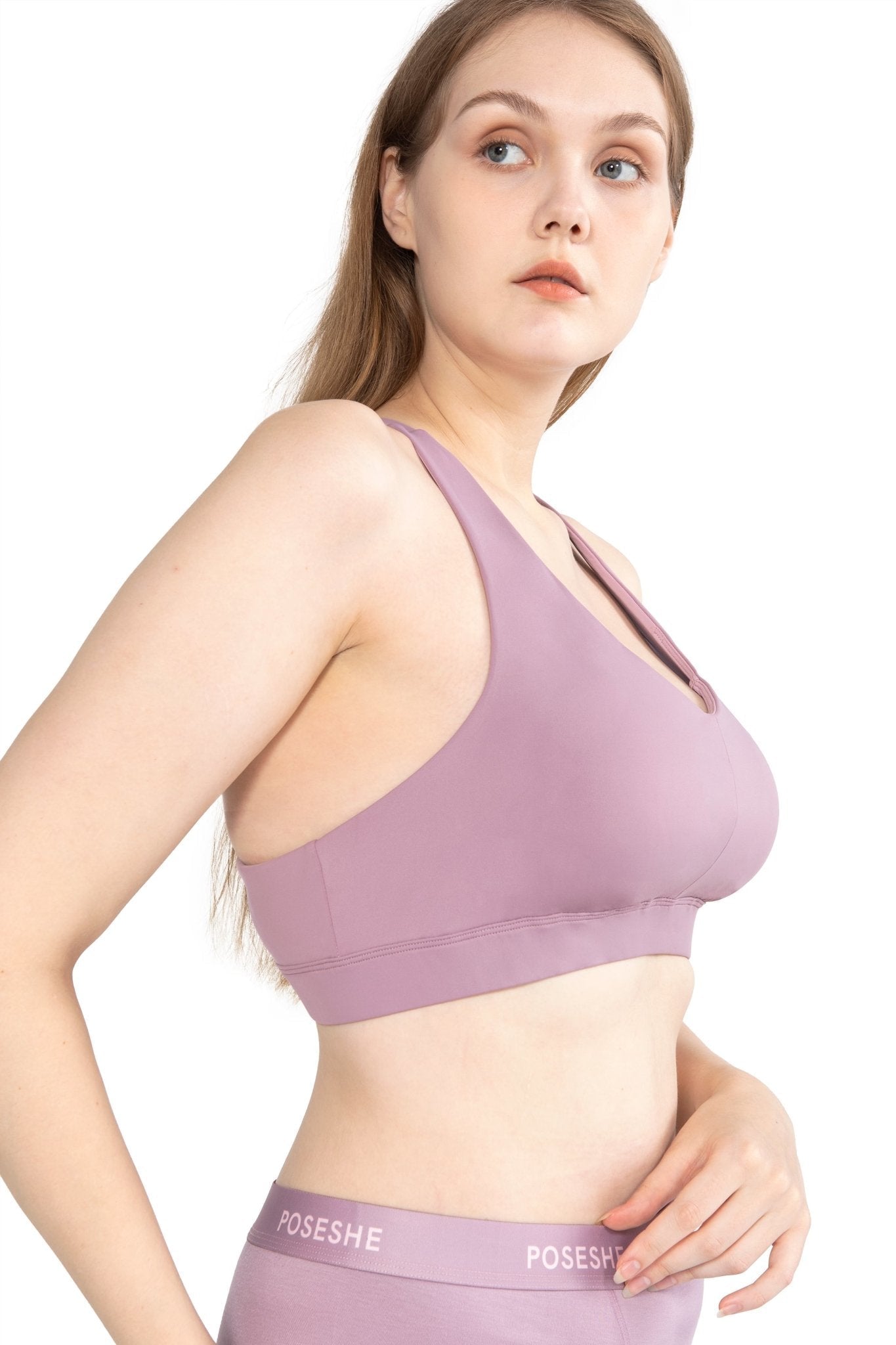 Cream White X-Back Support Sports Bra - POSESHE
