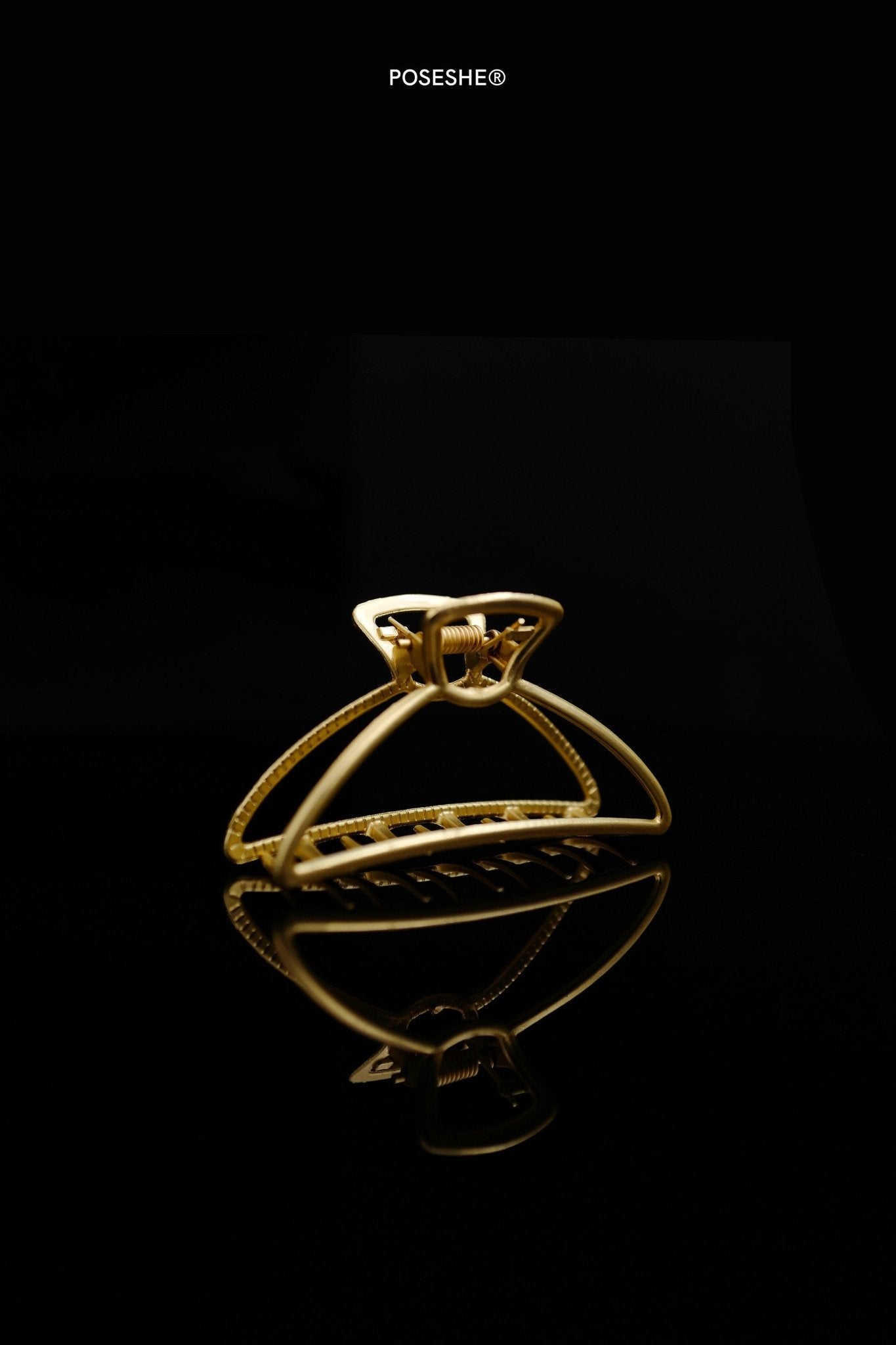 Golden Hair Claw Clip, Semi Circle - POSESHE