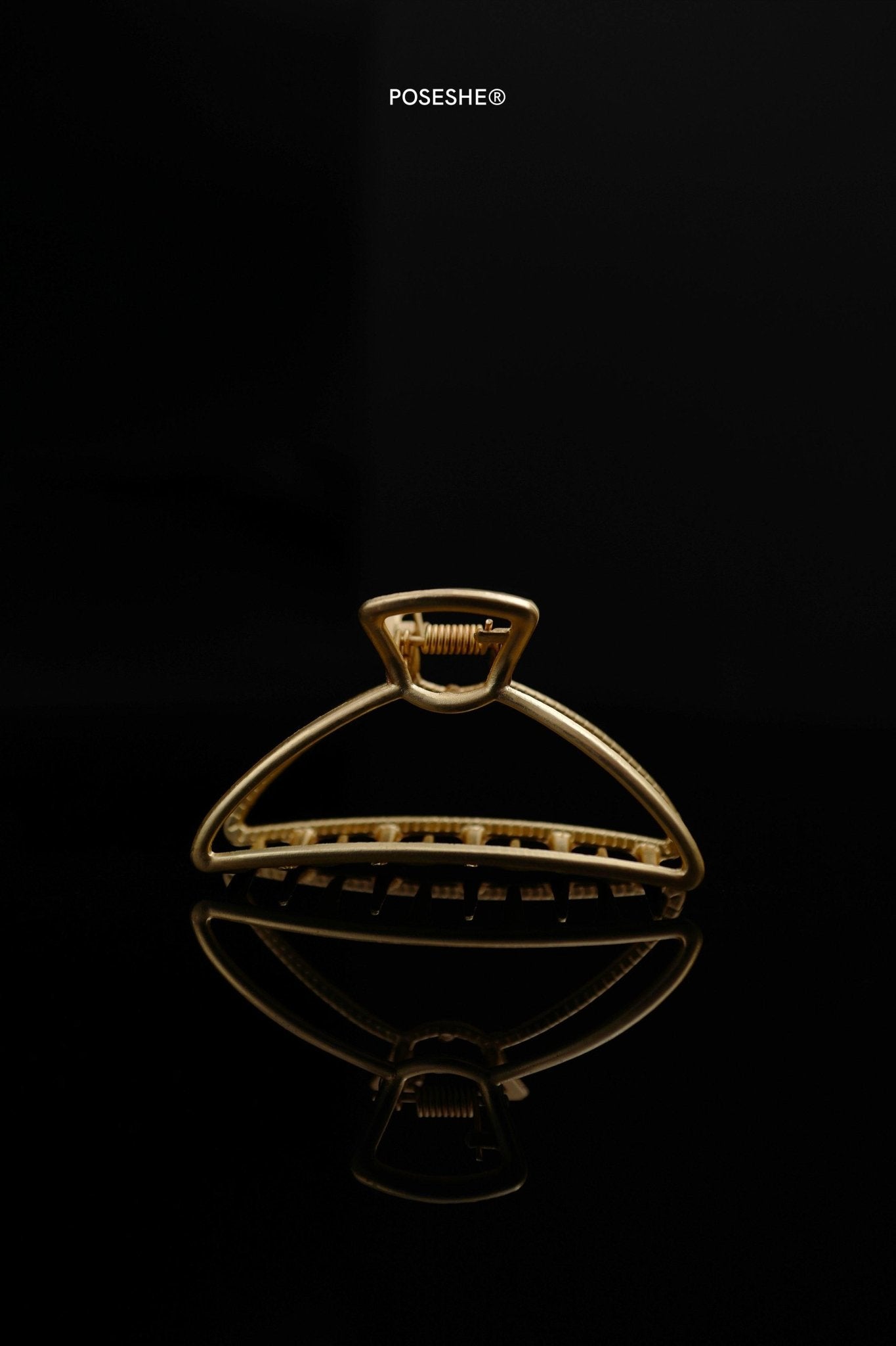 Golden Hair Claw Clip, Semi Circle - POSESHE
