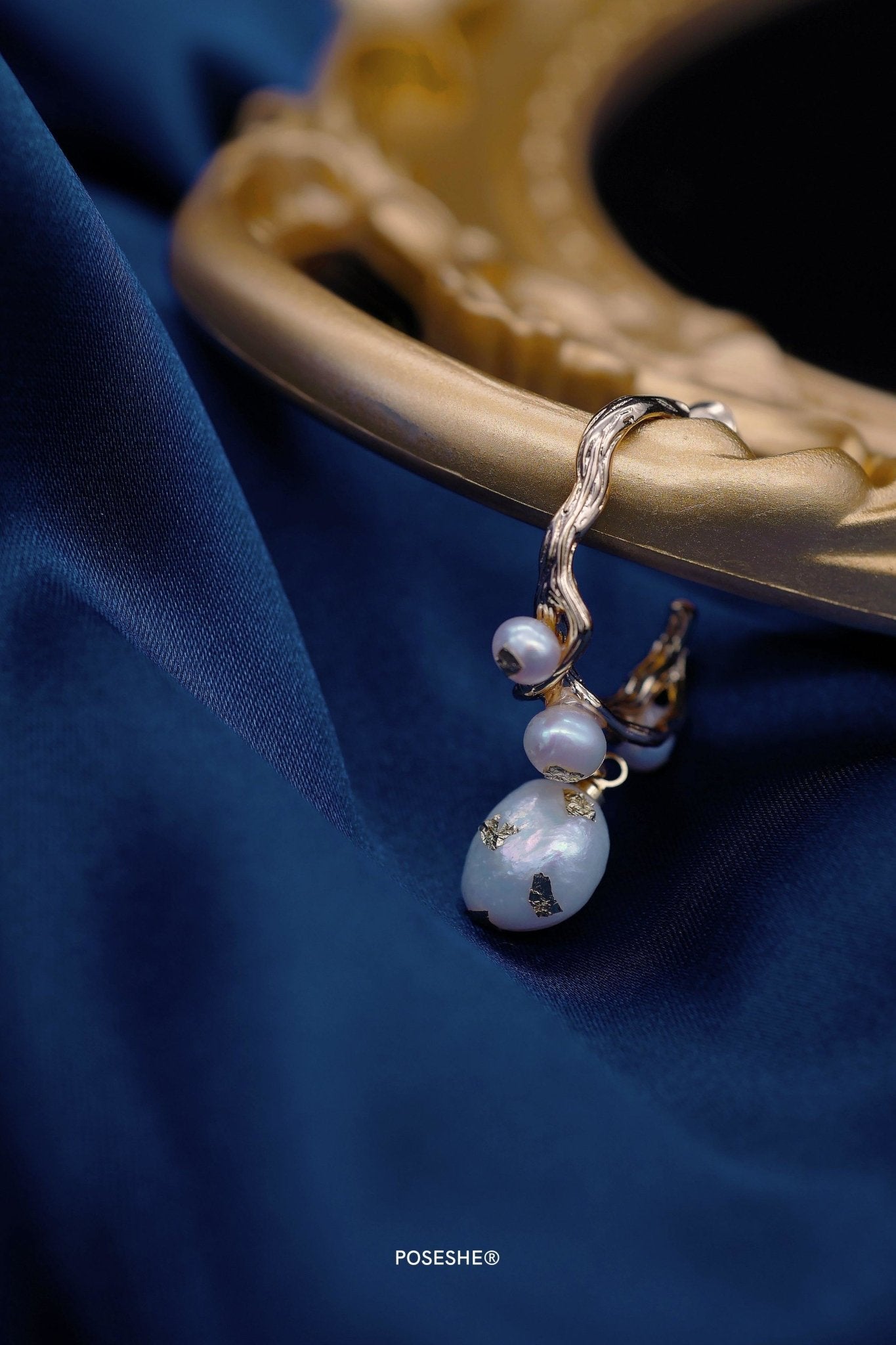 Handcraft Tres Earings, Natural Pearl Collection - POSESHE