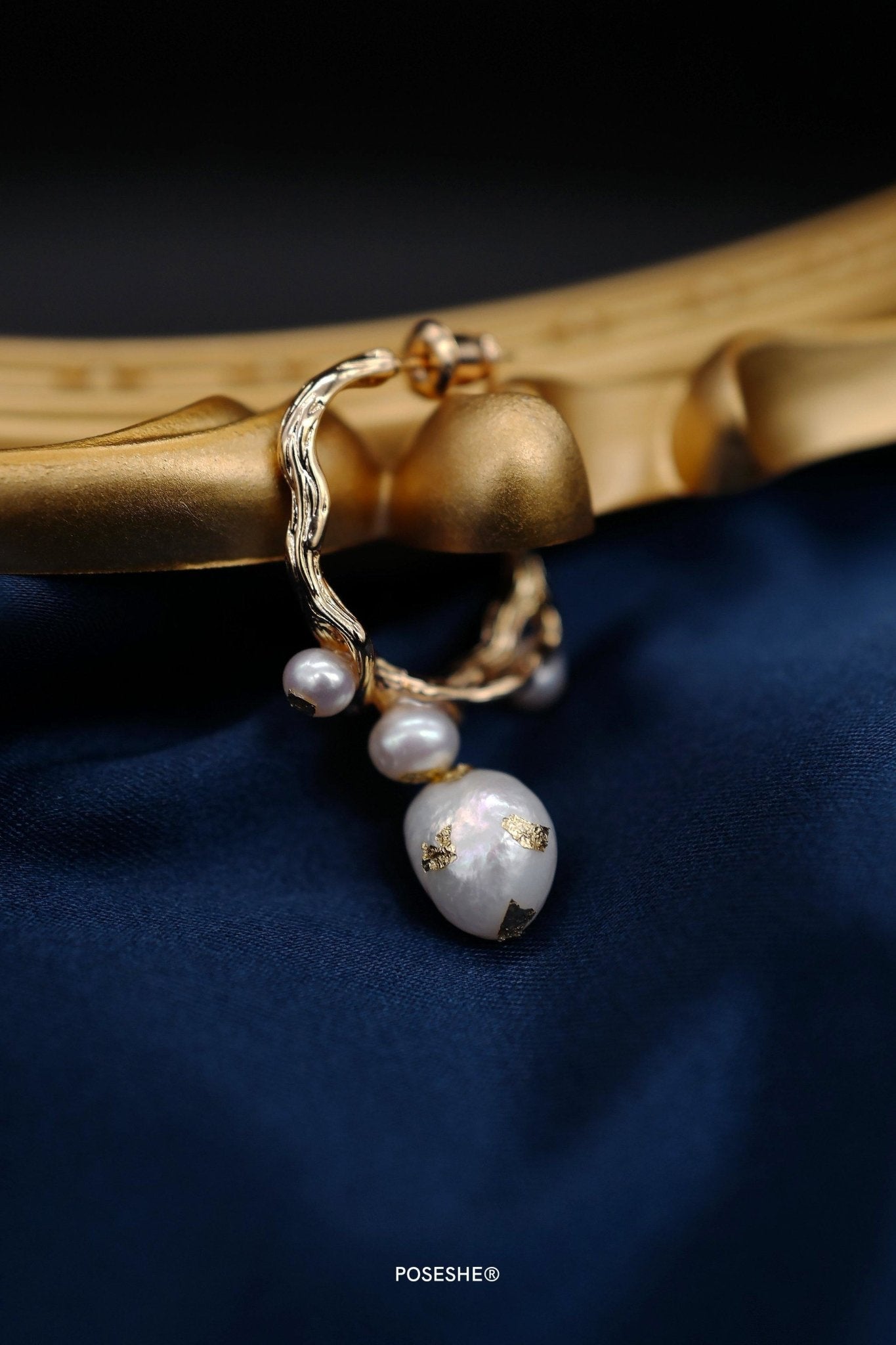 Handcraft Tres Earings, Natural Pearl Collection - POSESHE
