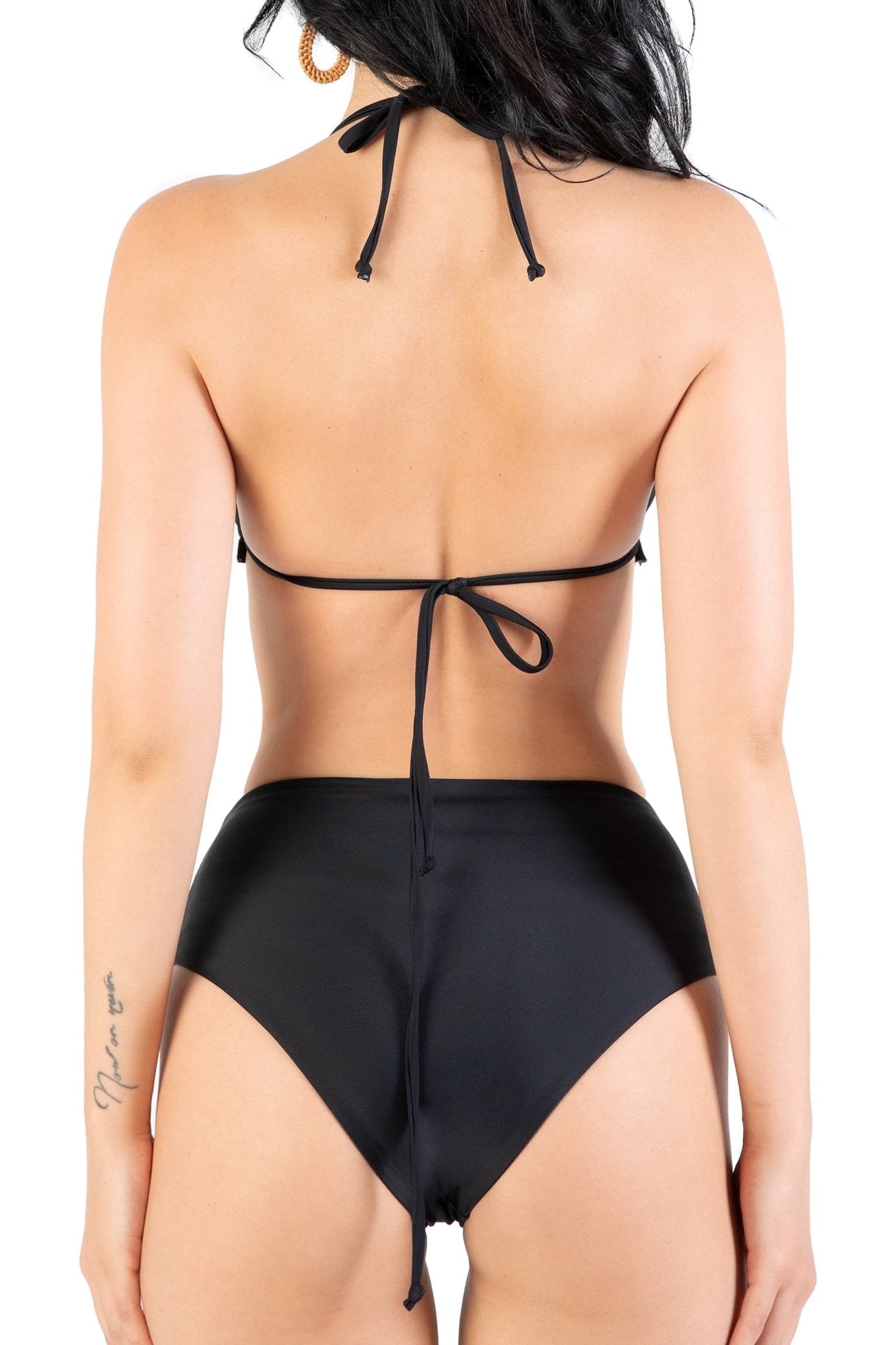 Jet Black Halter Bikini Bottom - POSESHE