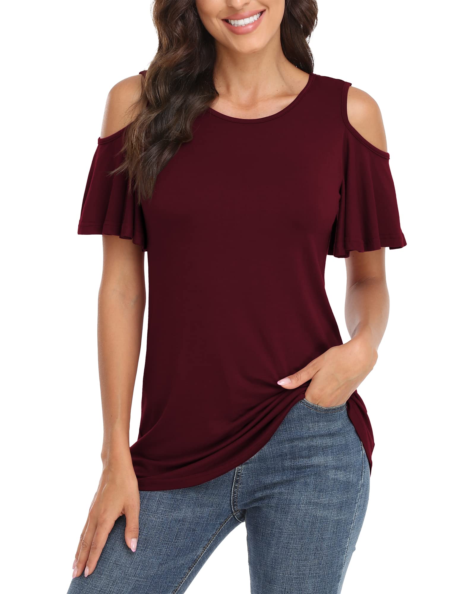 POSESHE Womens Plus Size Summer Tunic Tops - POSESHE