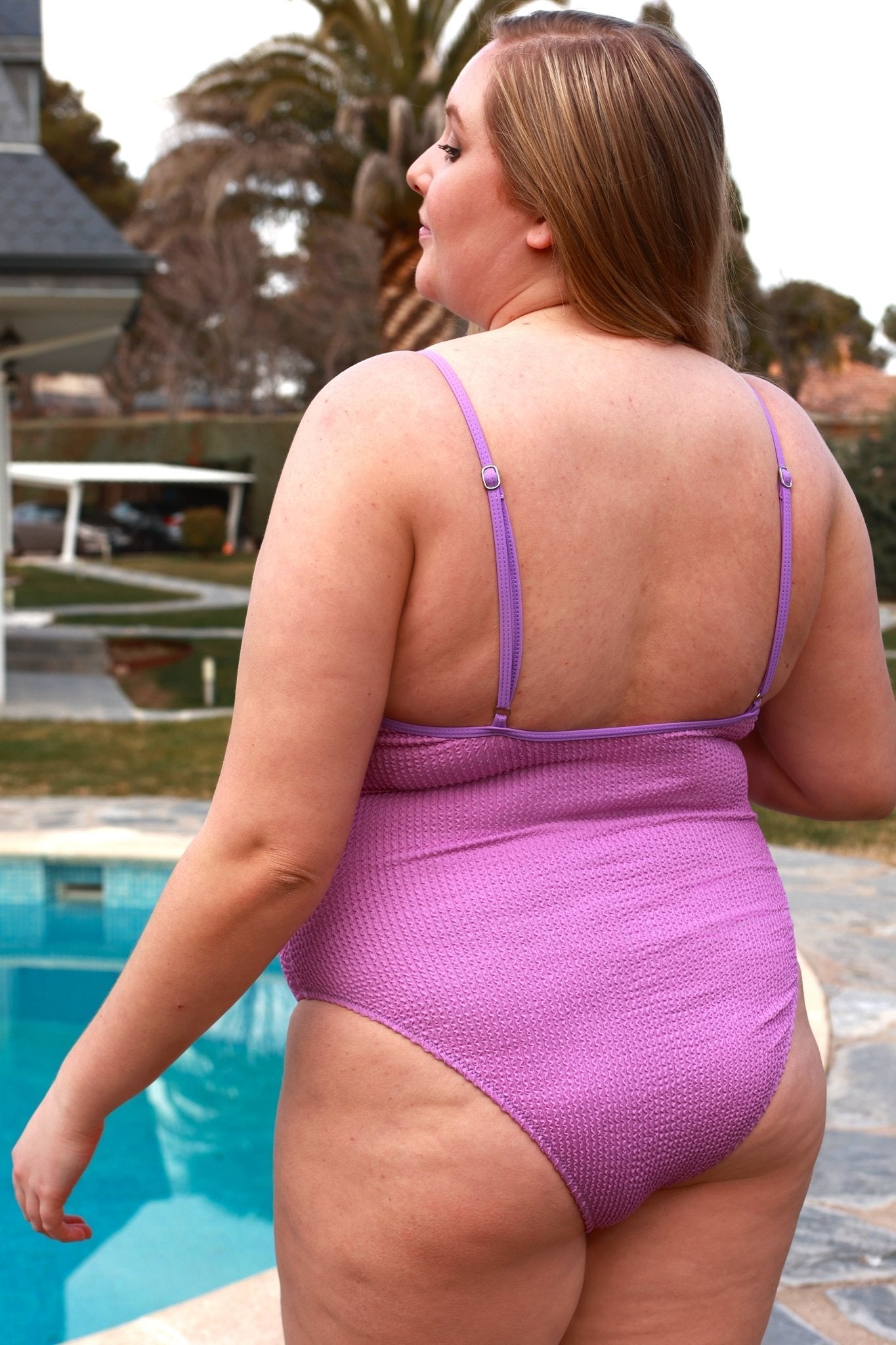Towelling High Cut One Piece, Glacier - POSESHE