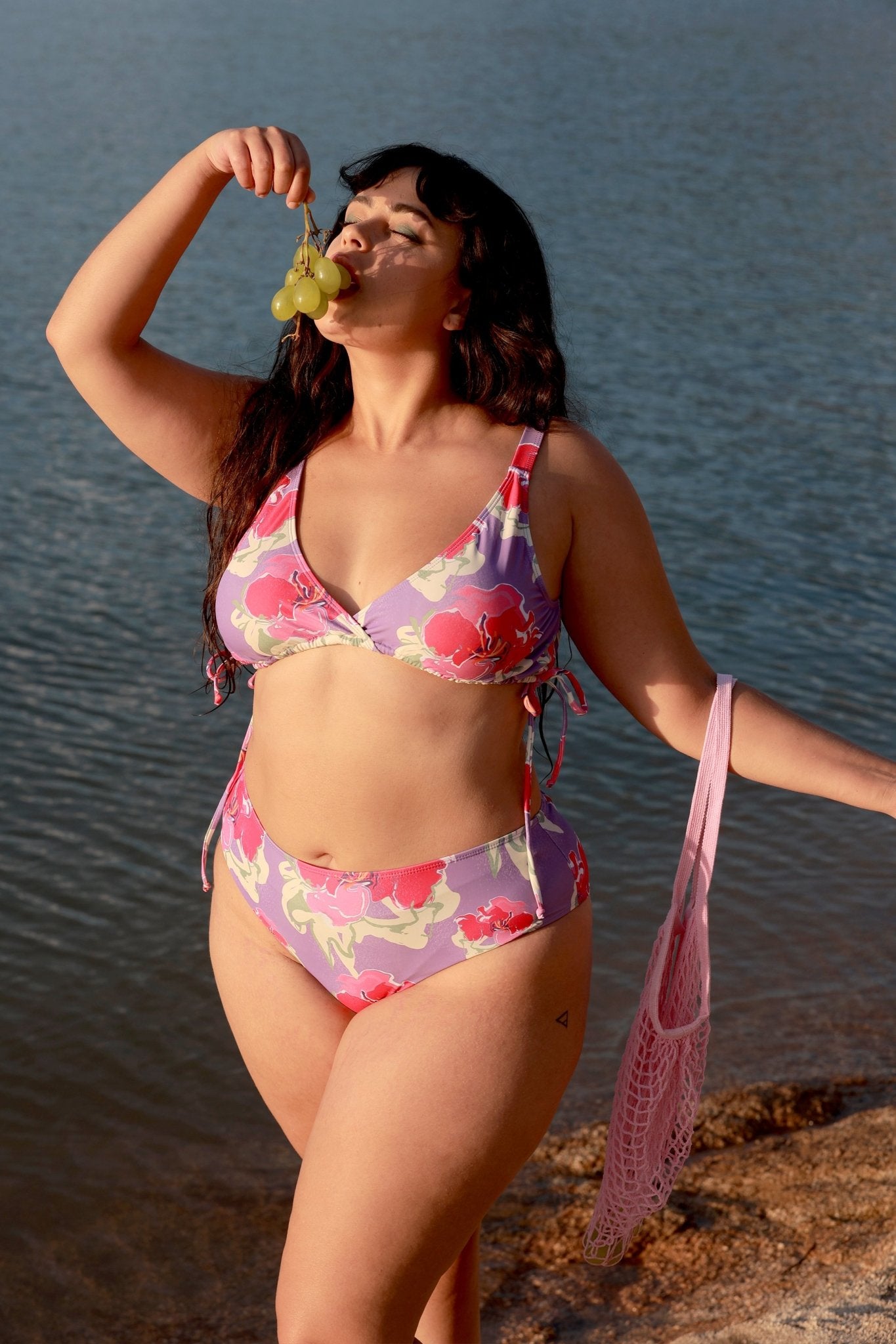 Violet Floral Bikini Bottom - POSESHE