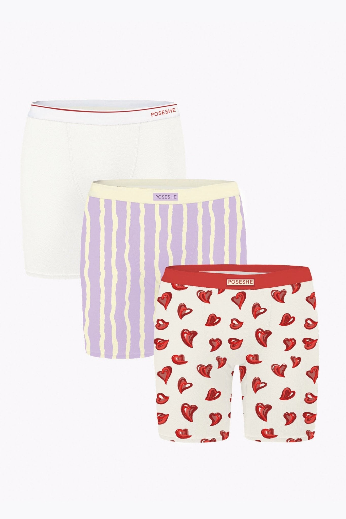 Body Liberator Boxer, 8" Inseam, 3-Pack - POSESHE