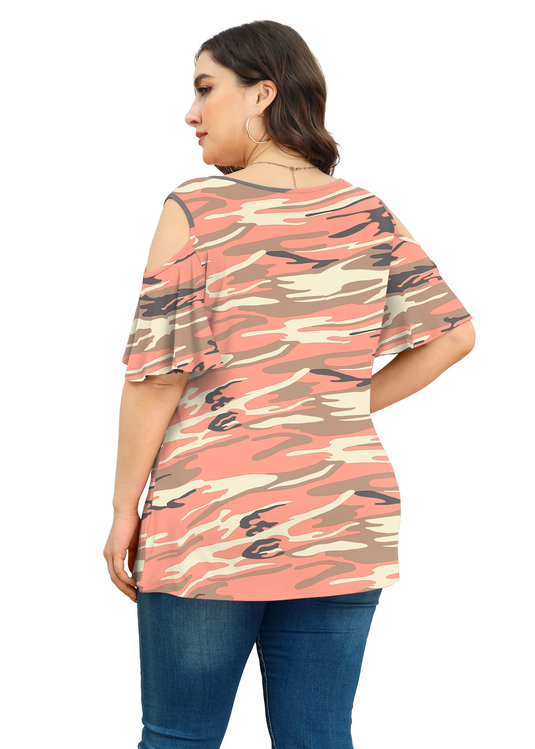 POSESHE Womens Plus Size Summer Tunic Tops - POSESHE