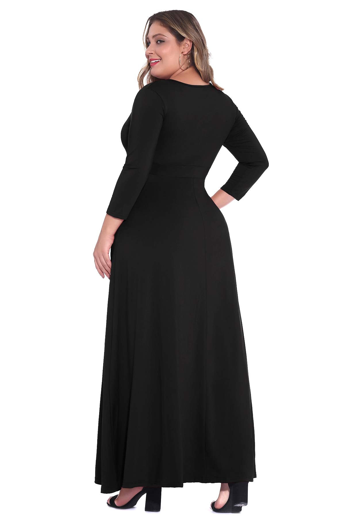 Women's Solid Autumn Warm Gowns Maxi Dress