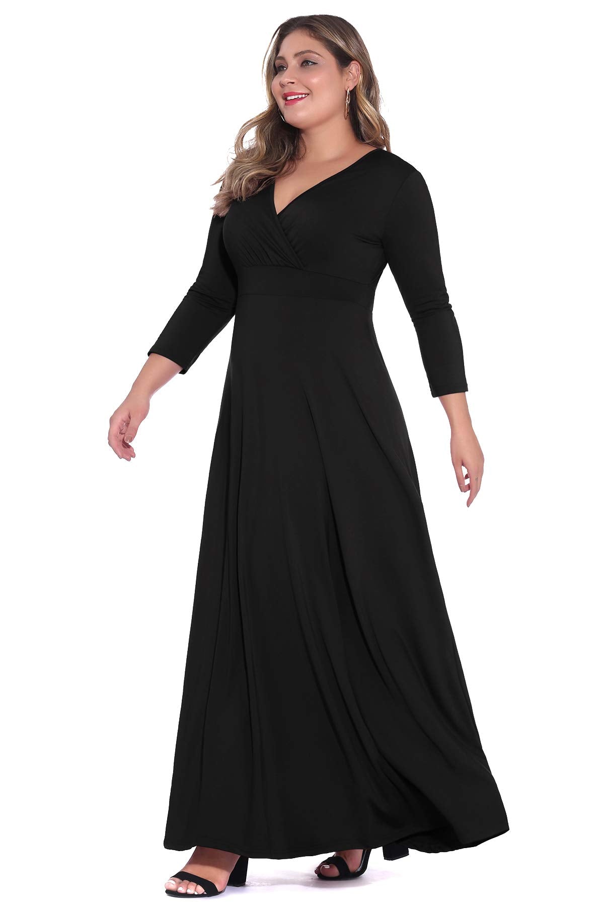 Women's Solid Autumn Warm Gowns Maxi Dress