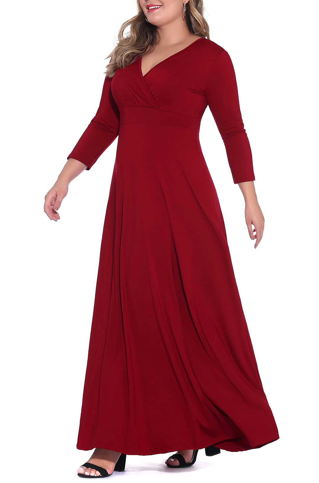 Women's Solid Autumn Warm Gowns Maxi Dress