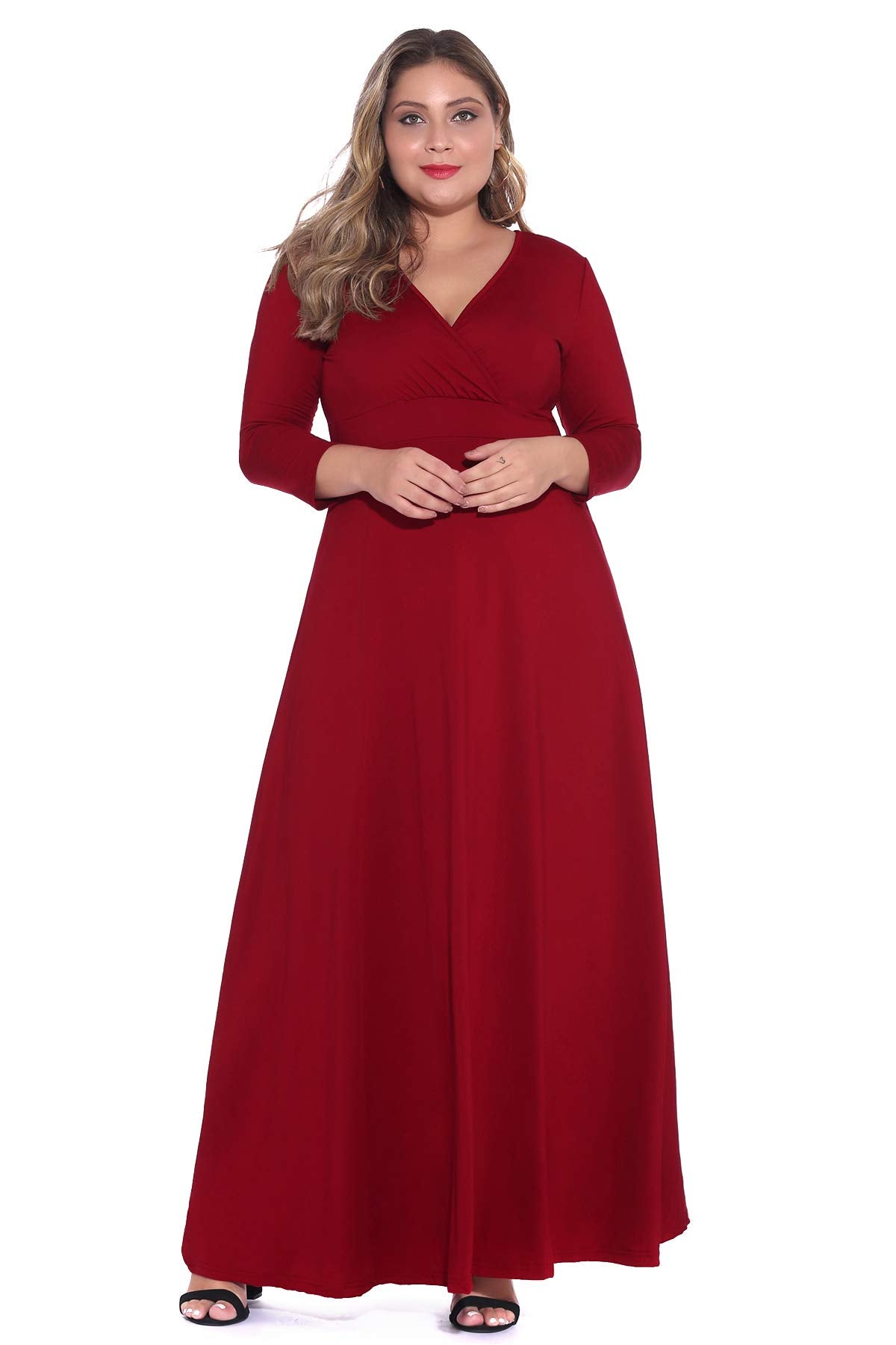 Women's Solid Autumn Warm Gowns Maxi Dress