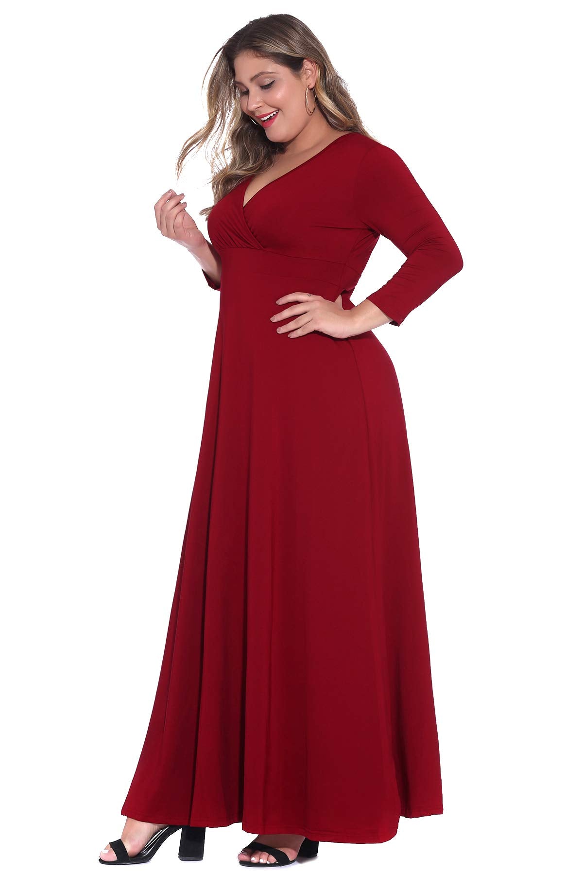 Women's Solid Autumn Warm Gowns Maxi Dress