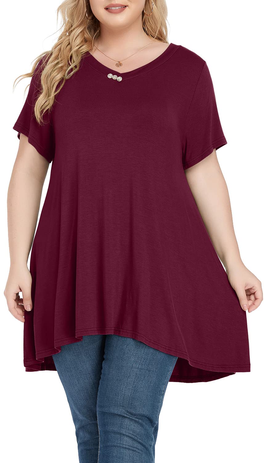 POSESHE Women¡¯s V Neck Tunic Tops - POSESHE