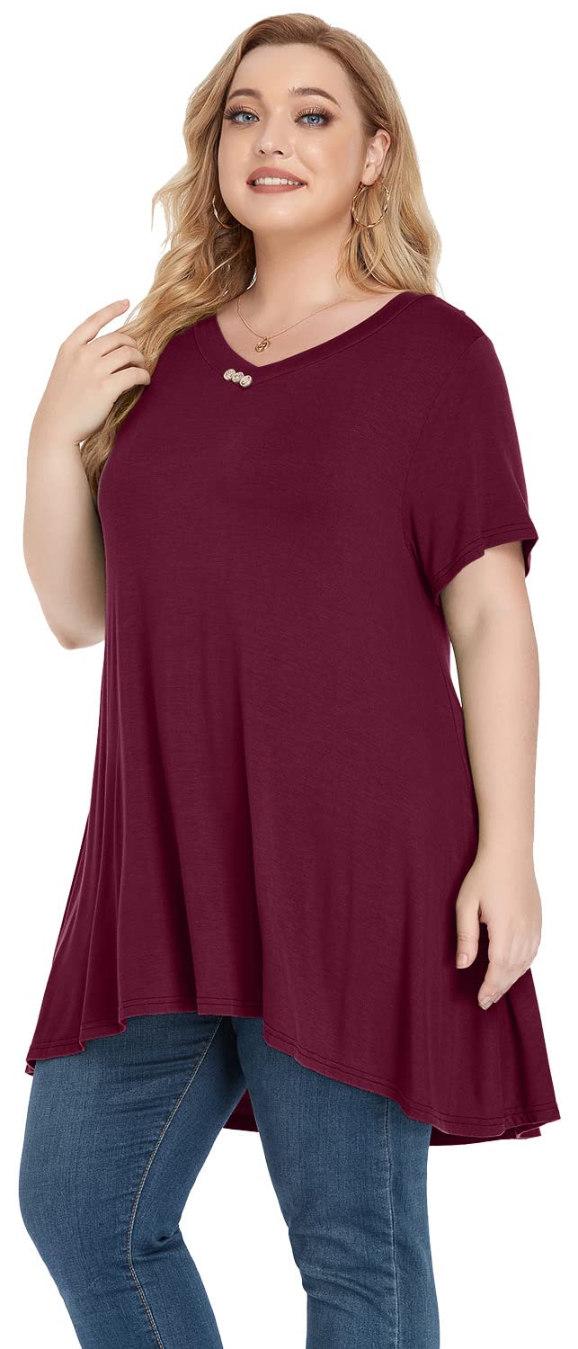 POSESHE Women¡¯s V Neck Tunic Tops - POSESHE