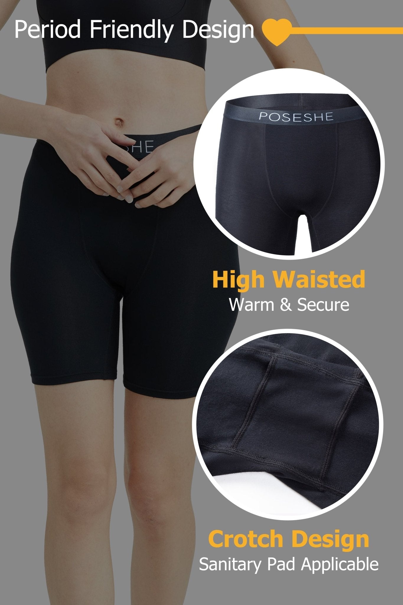 Body Liberator High-Waisted Boxer Briefs (Period Friendly) - POSESHE