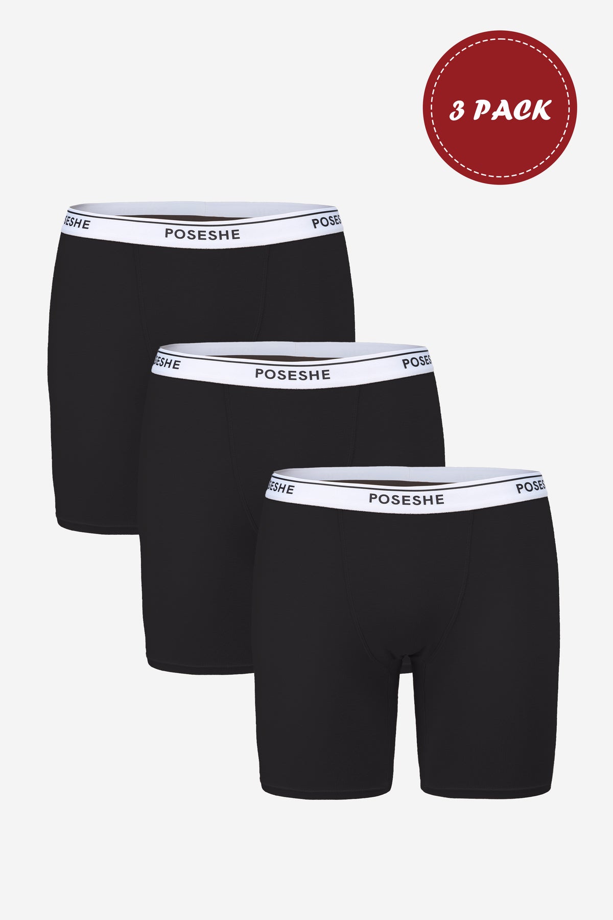 POSESHE Body Liberator Boxer, 8" Inseam, 3-Pack women's boxer briefs product image