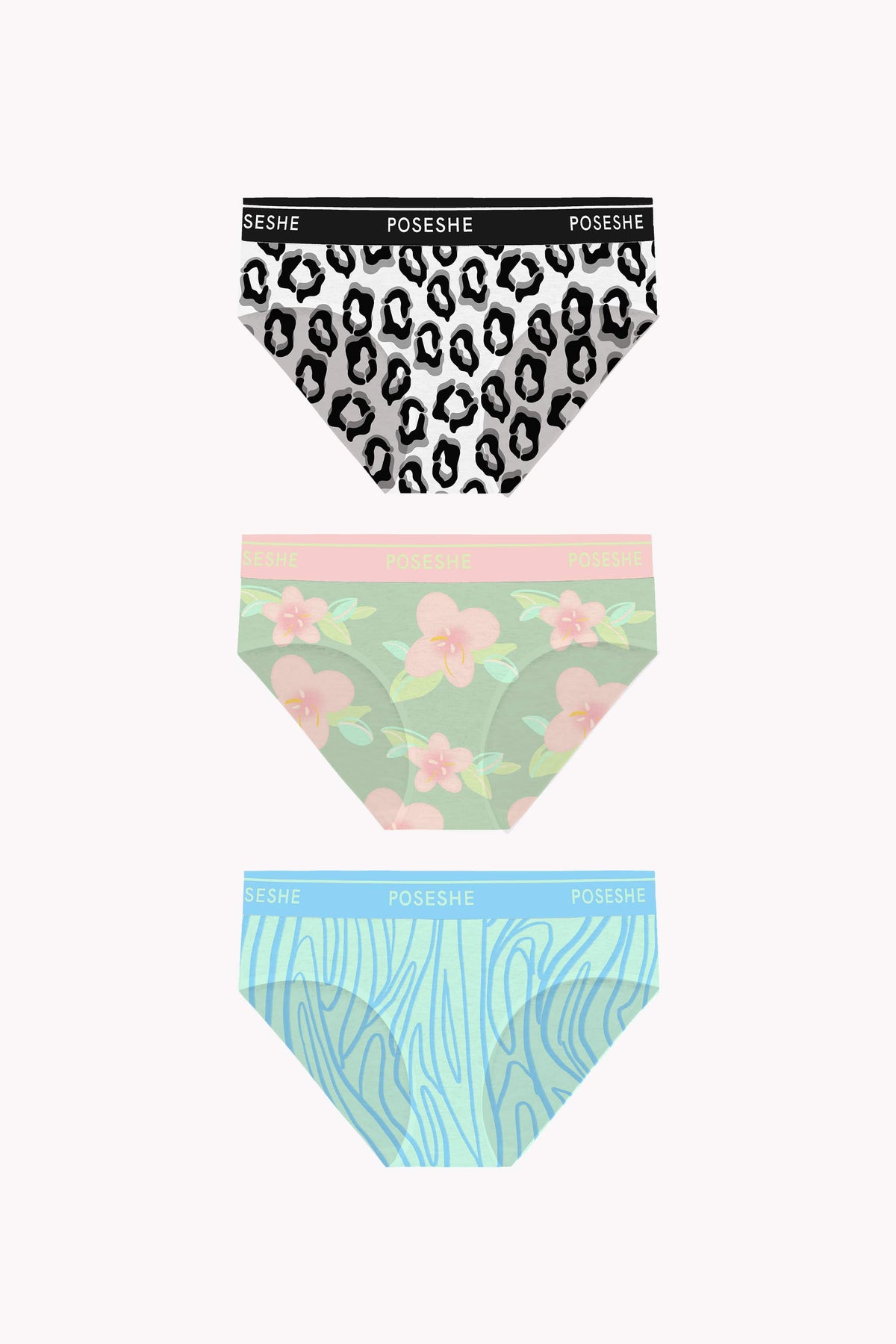 POSESHE Body Liberator Women’s Bikini Underwear, 3-Pack product image