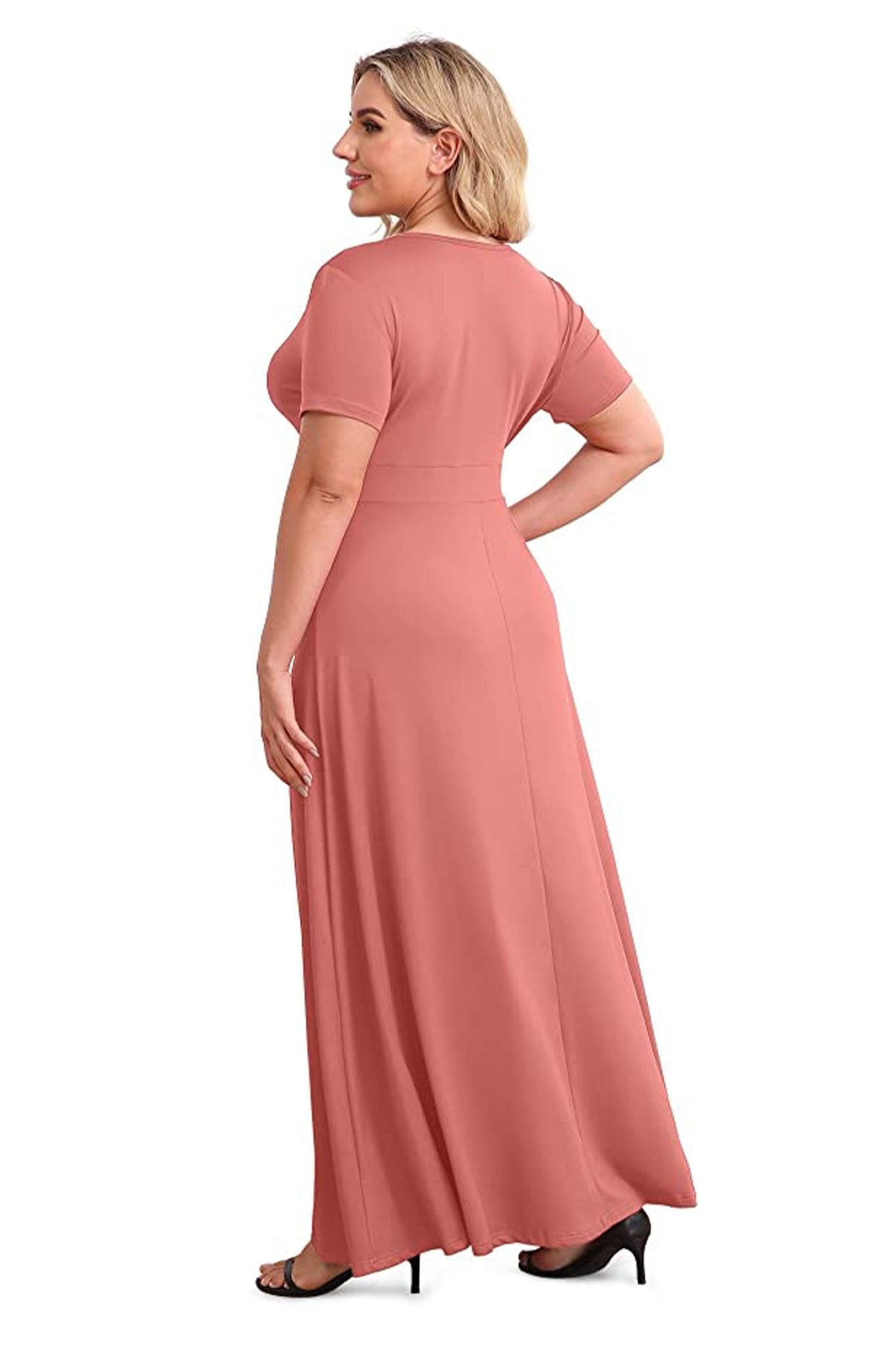 Women's Solid Formal Maxi Dress, Plus Size Gown - POSESHE
