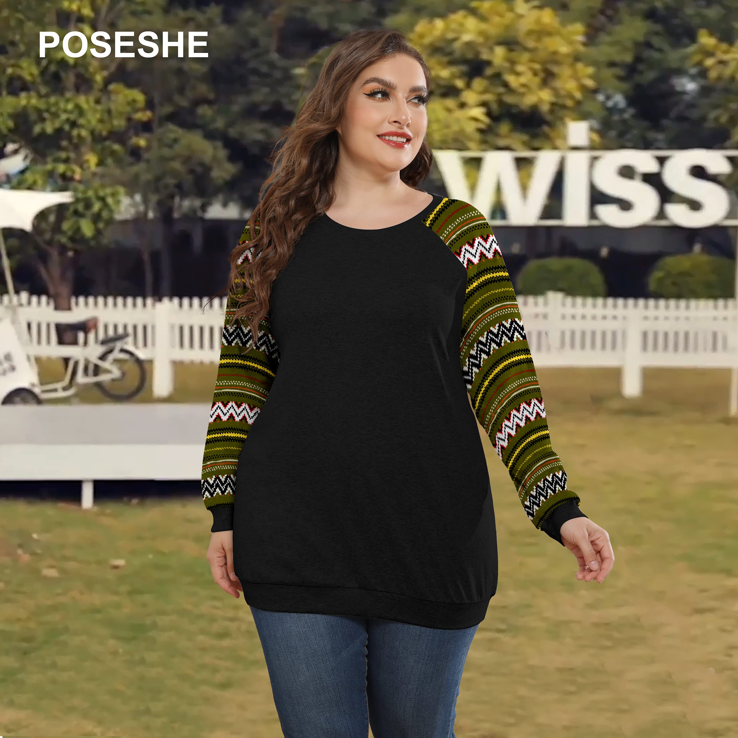 POSESHE Women's Plus Size Tunic Tops - POSESHE