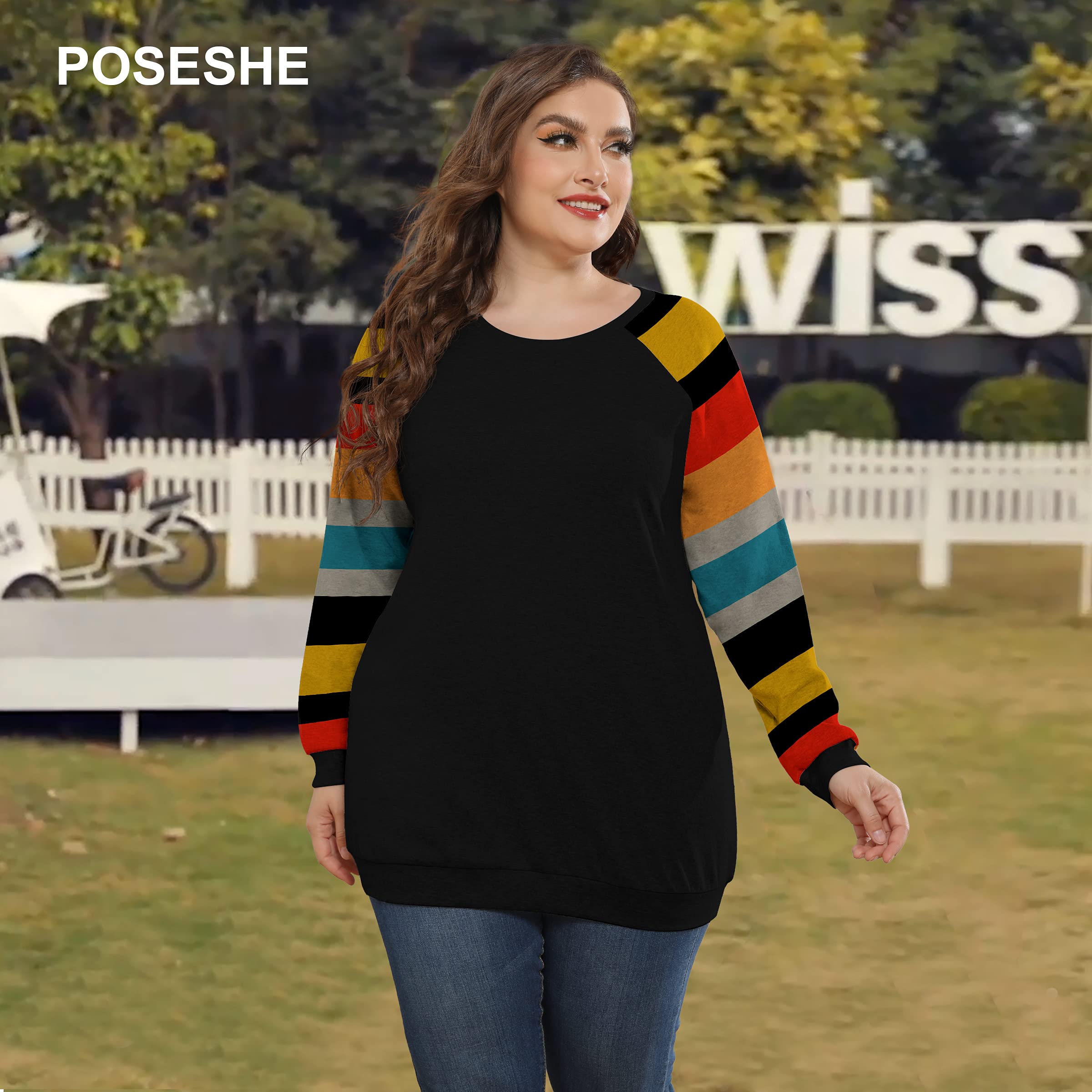 POSESHE Women's Plus Size Tunic Tops - POSESHE