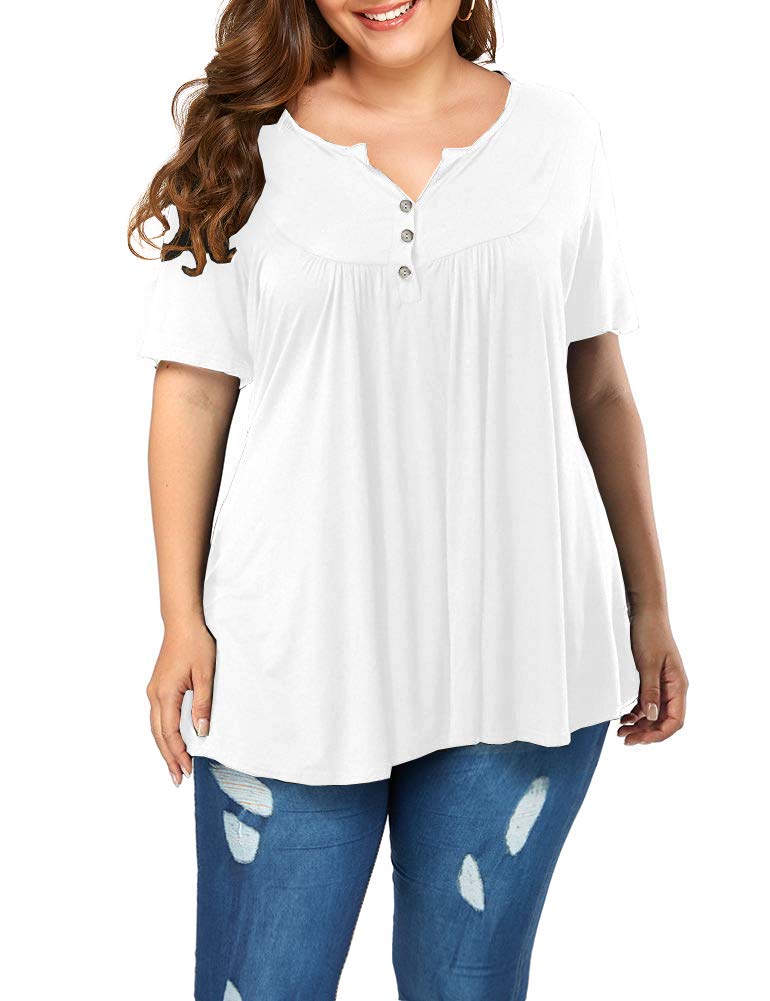 Henry V Neck Button Down Casual Short Sleeve Shirt - POSESHE