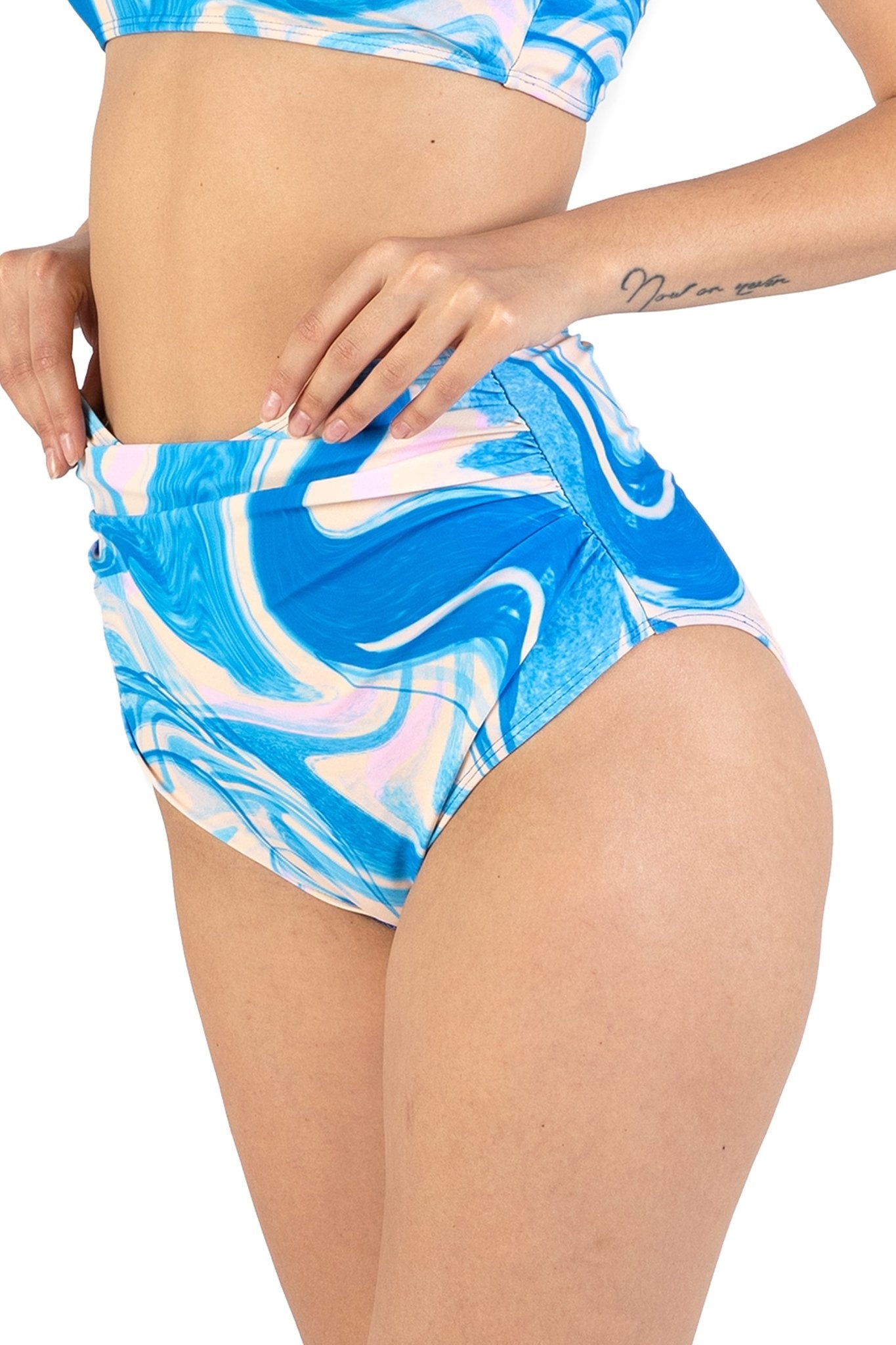 Blue Texture Bikini Bottom - POSESHE