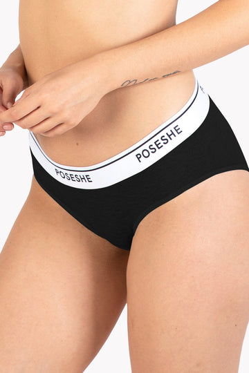 POSESHE Plus Size Women Underwear High-Waisted Boxer Briefs, 6 Inseam