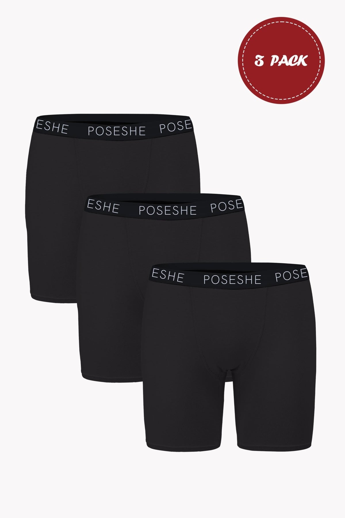 Body Liberator Boxer, 8" Inseam, 3-Pack - POSESHE