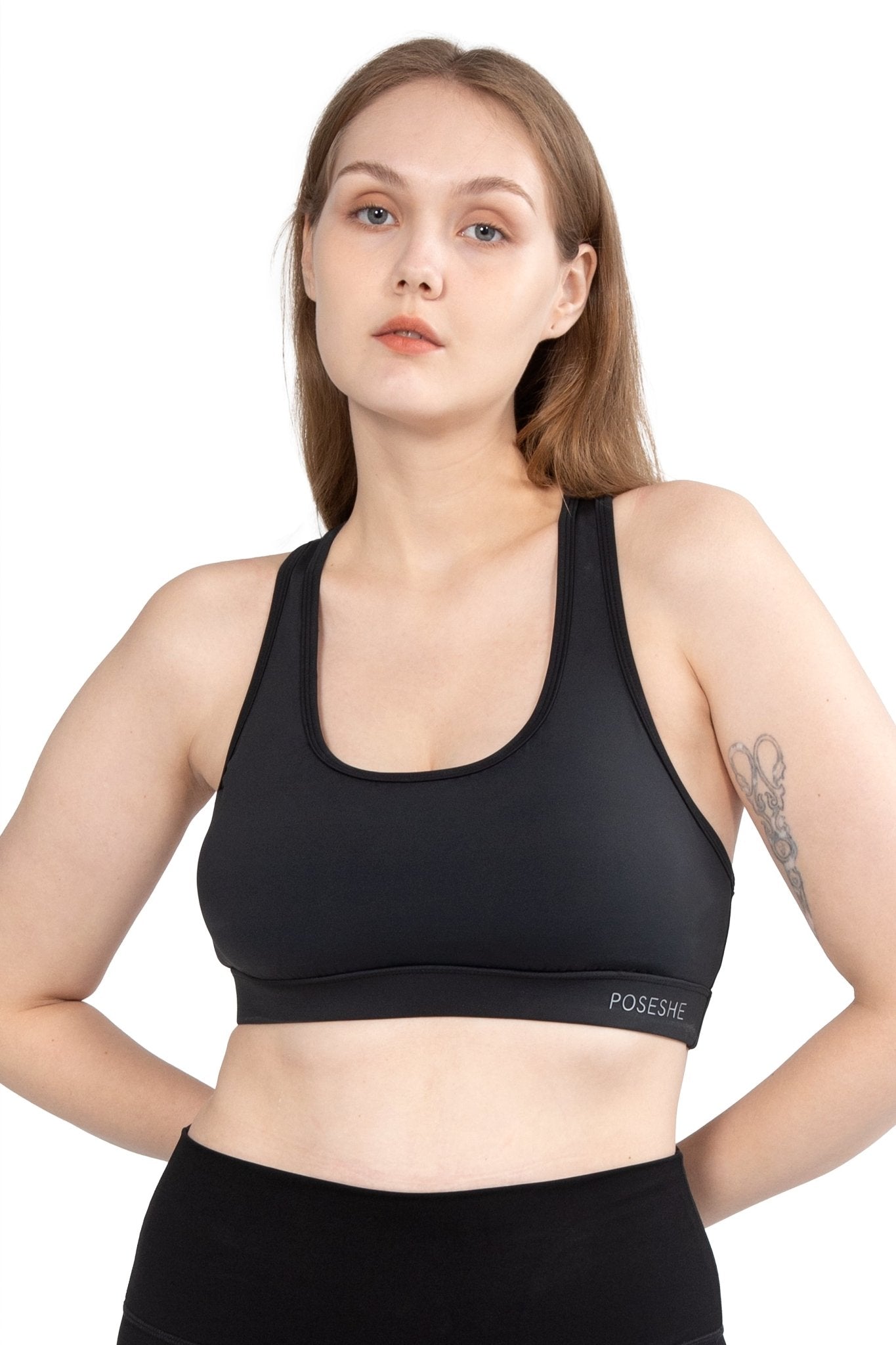 Delight Sports Bra, Printed Black - POSESHE