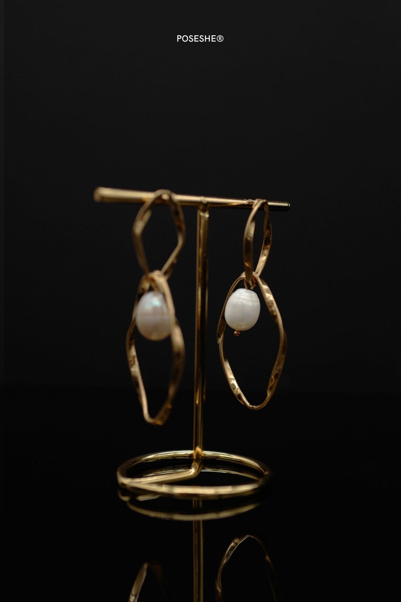Distortion Earrings, Natural Pearl Collection - POSESHE