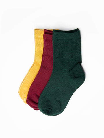 Easy Pieces™️ 100% Cotton Socks 3-Pack