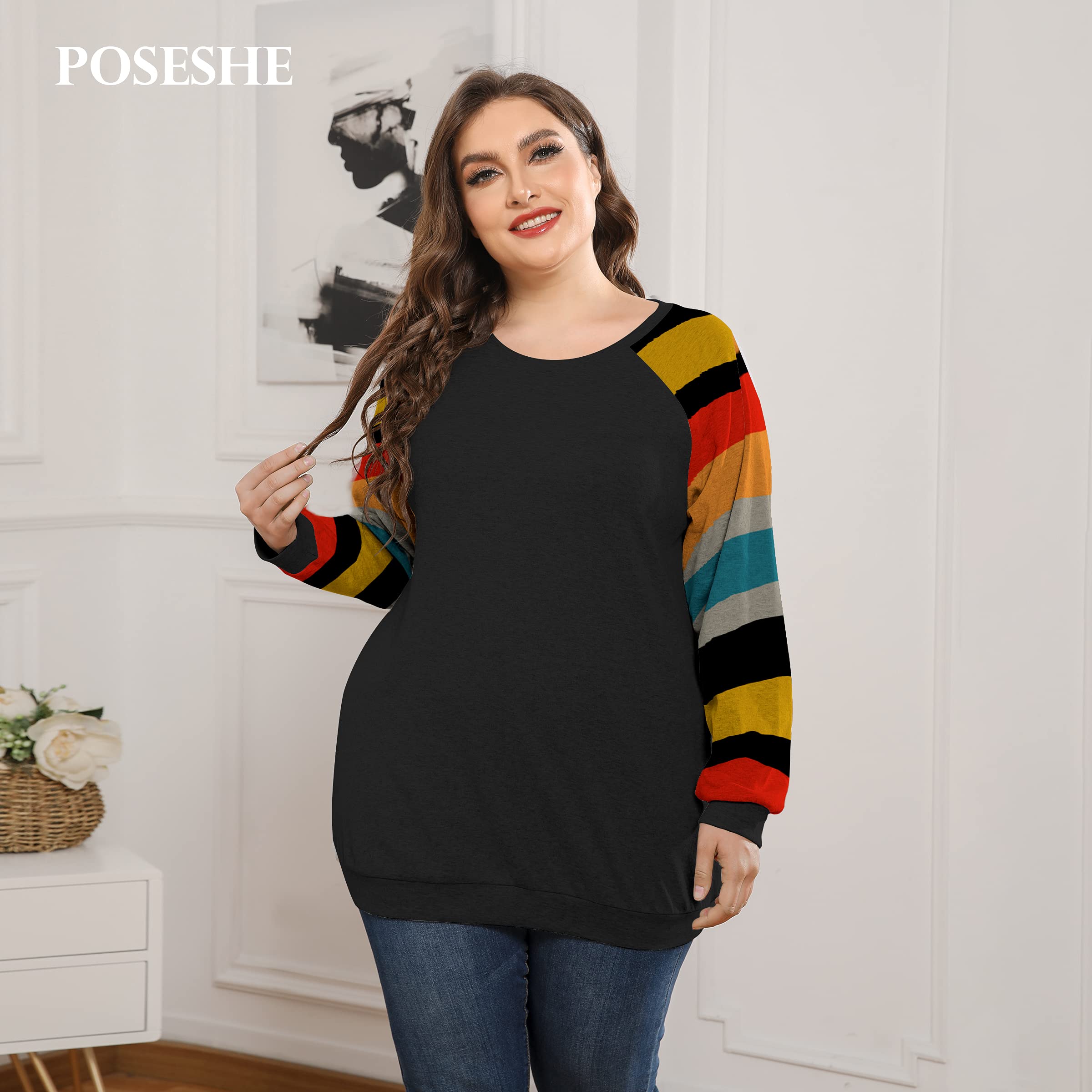 POSESHE Women's Plus Size Tunic Tops - POSESHE