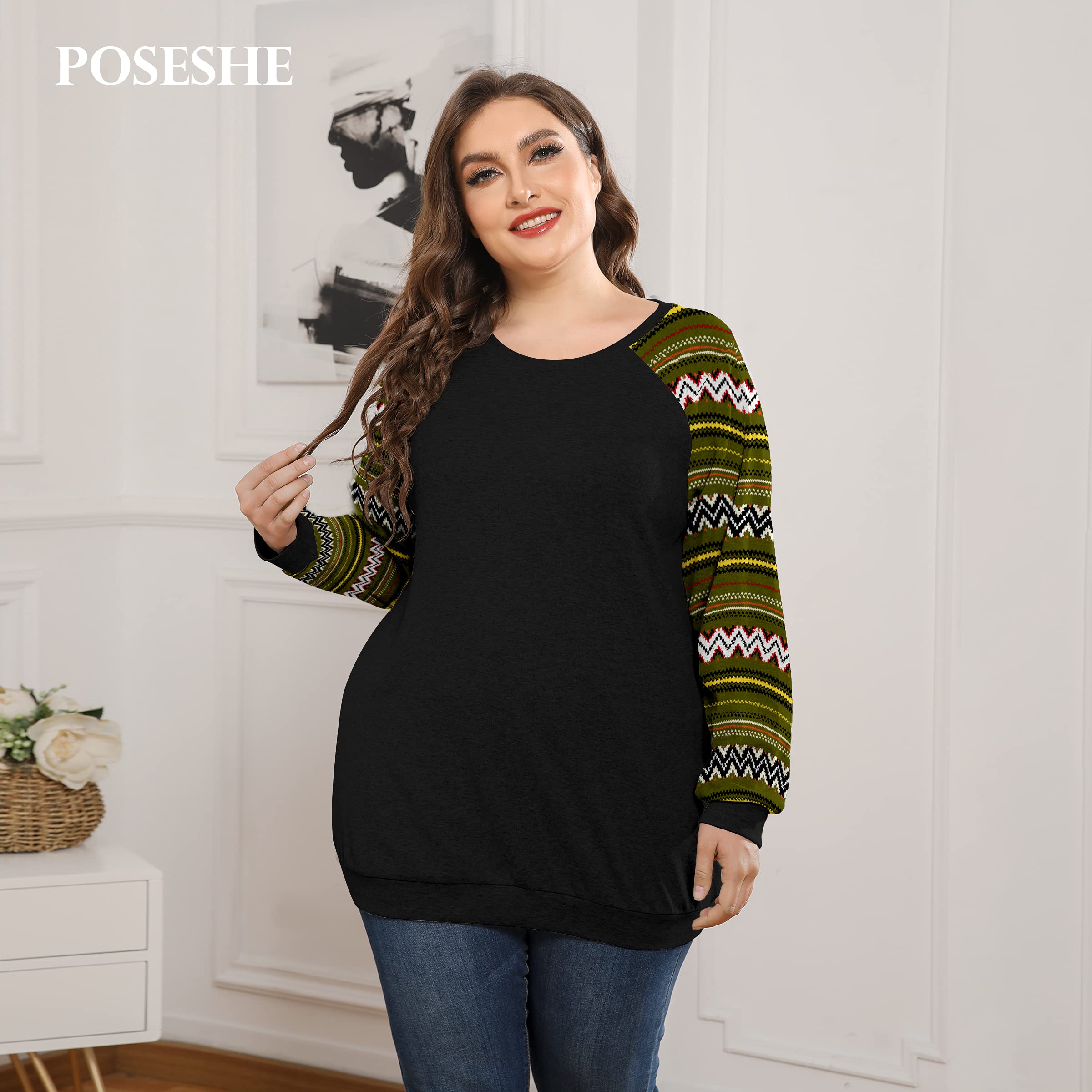 POSESHE Women's Plus Size Tunic Tops - POSESHE