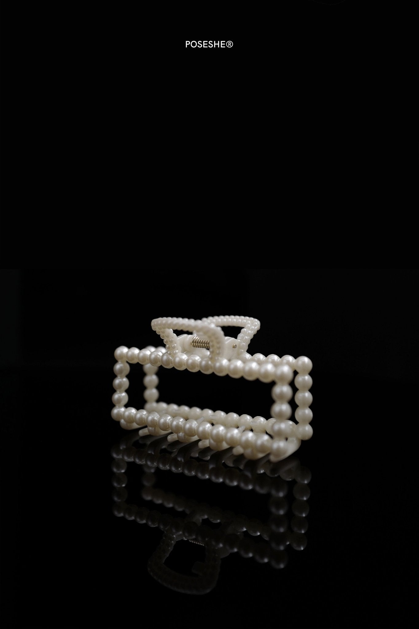 Pearl Hair Claw Clip, Square - POSESHE