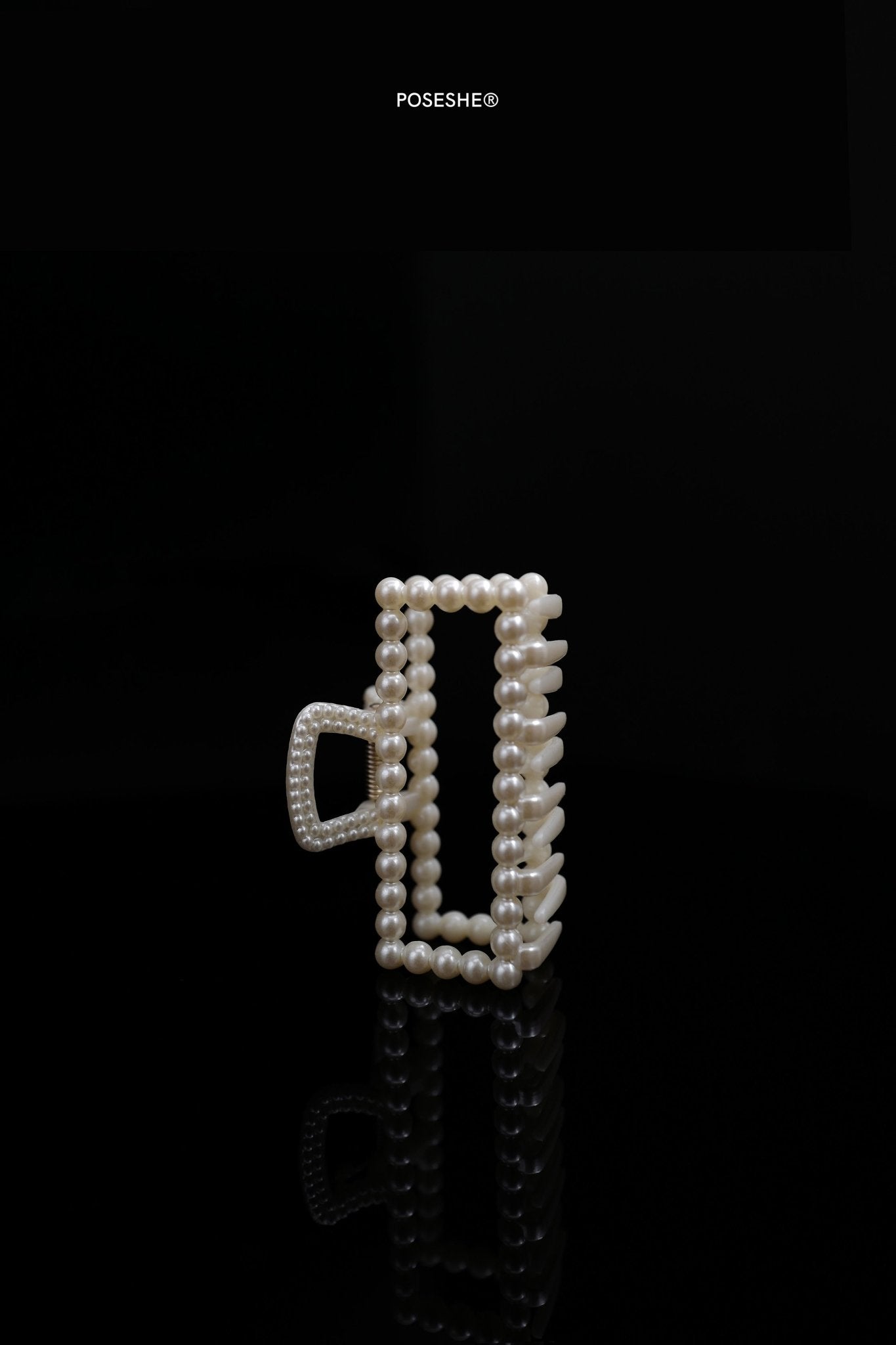 Pearl Hair Claw Clip, Square - POSESHE